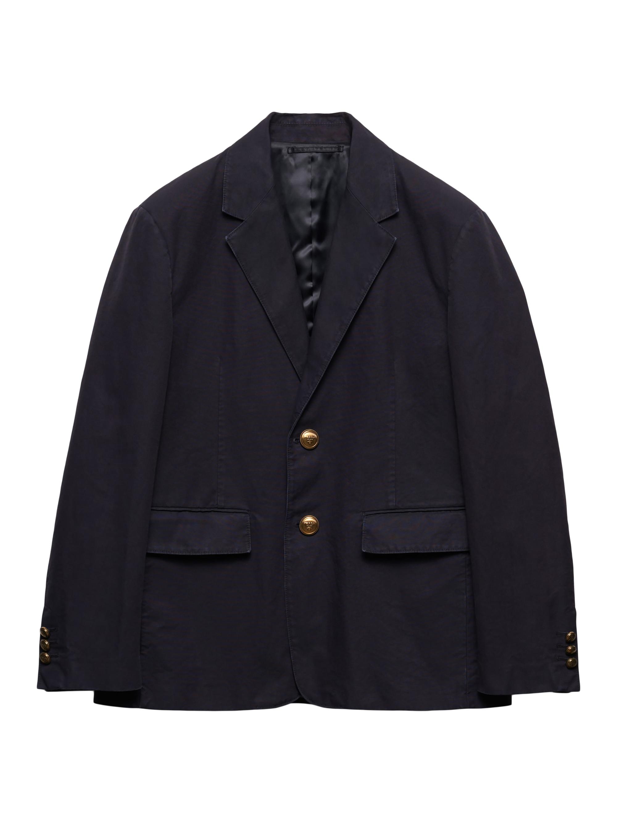 Prada Men's Technical Cotton Single Breasted Jacket - Blue