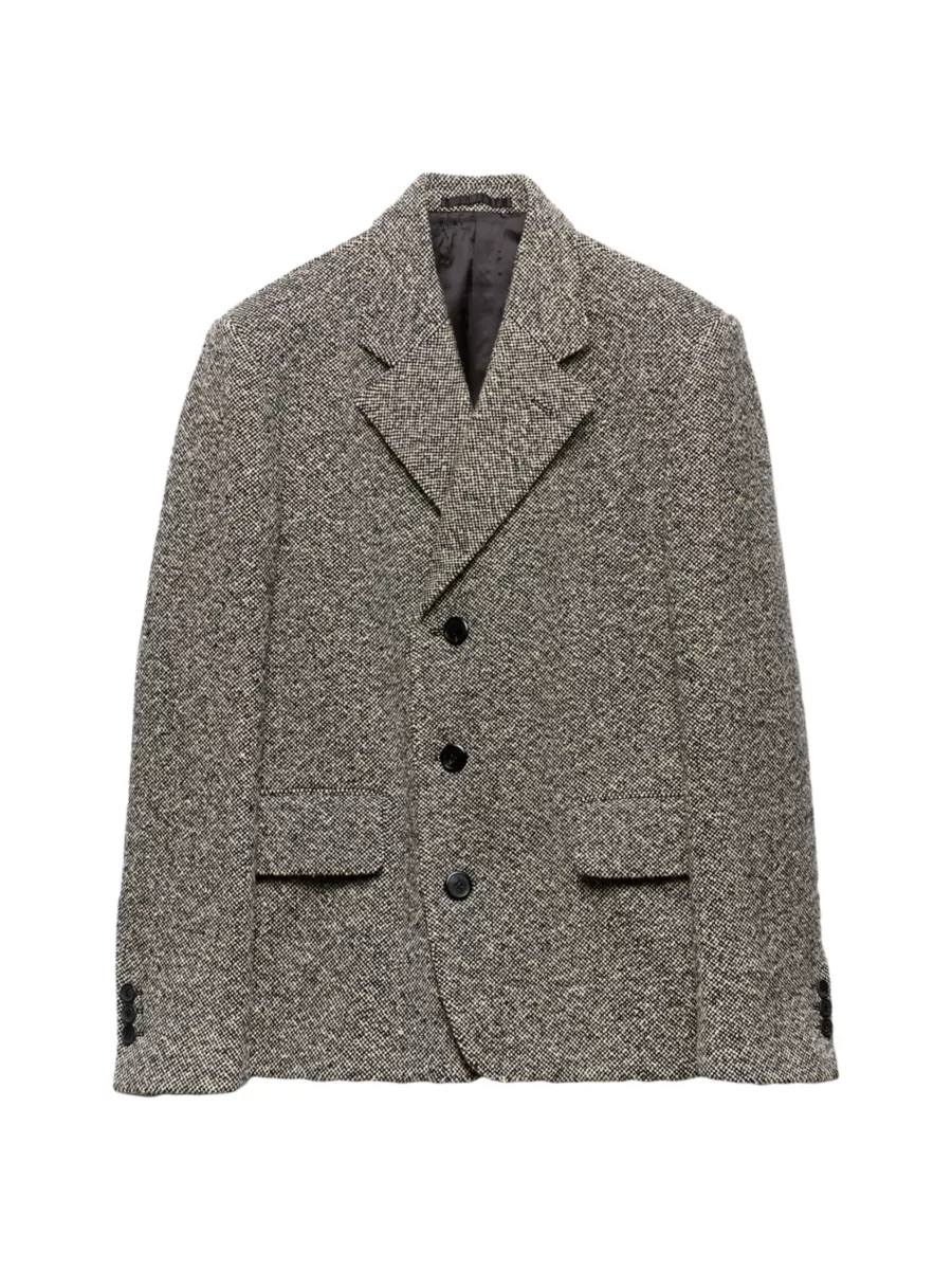 Shop Prada Single Breasted Wool Blend Jacket | Saks Fifth Avenue Shop Prada Single Breasted Wool Blend Jacket | Saks Fifth Avenue