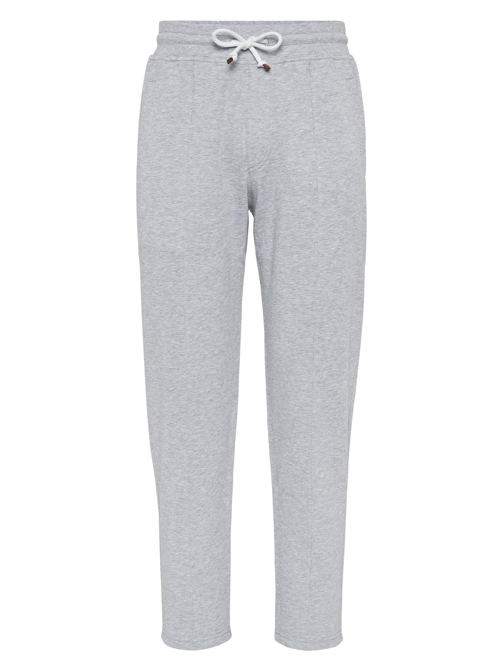 Brunello Cucinelli Men's Techno Cotton French Terry Trousers - Grey