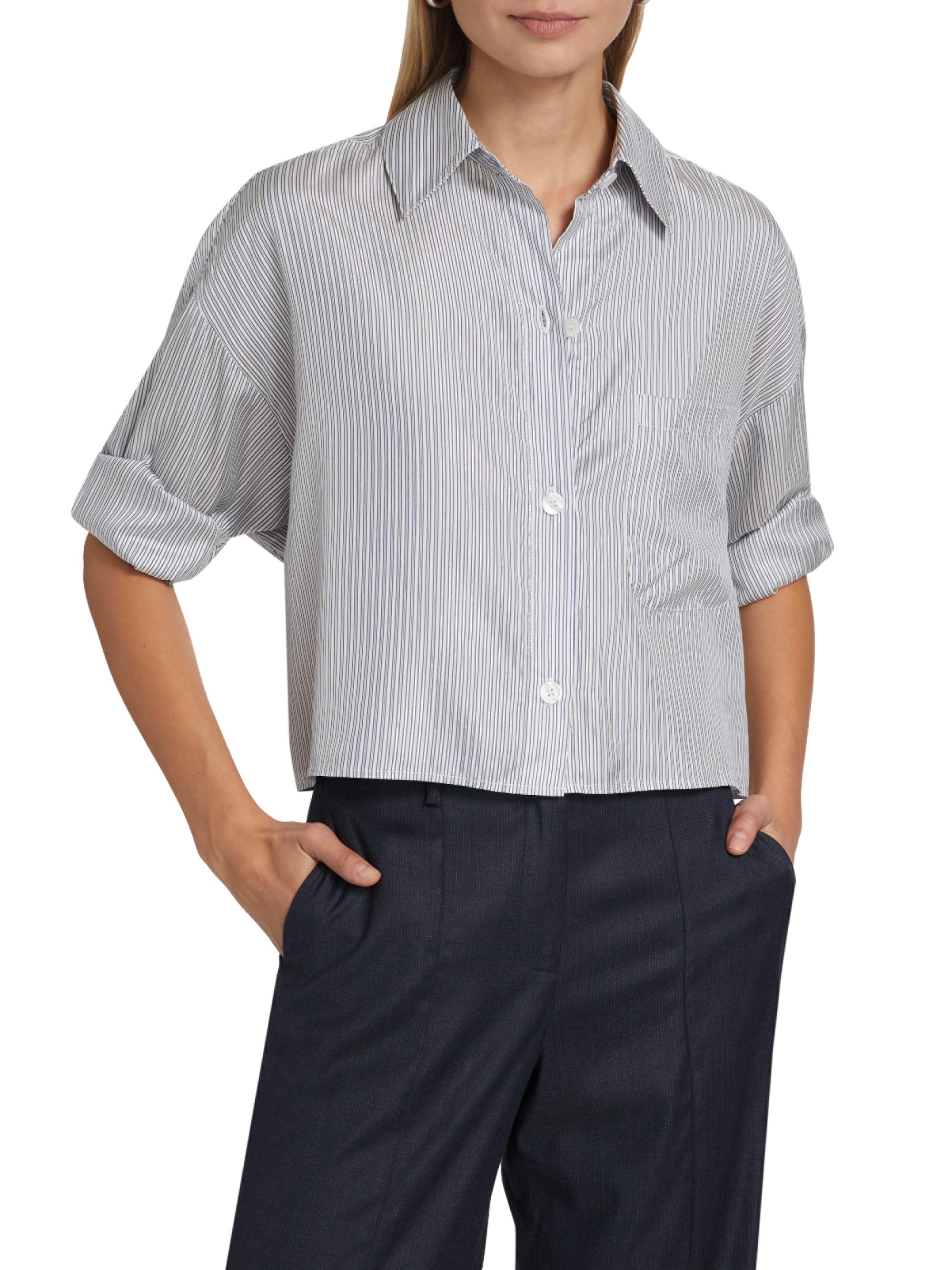 TWP Next Striped Metallic Silk Shirt | Saks Fifth Avenue