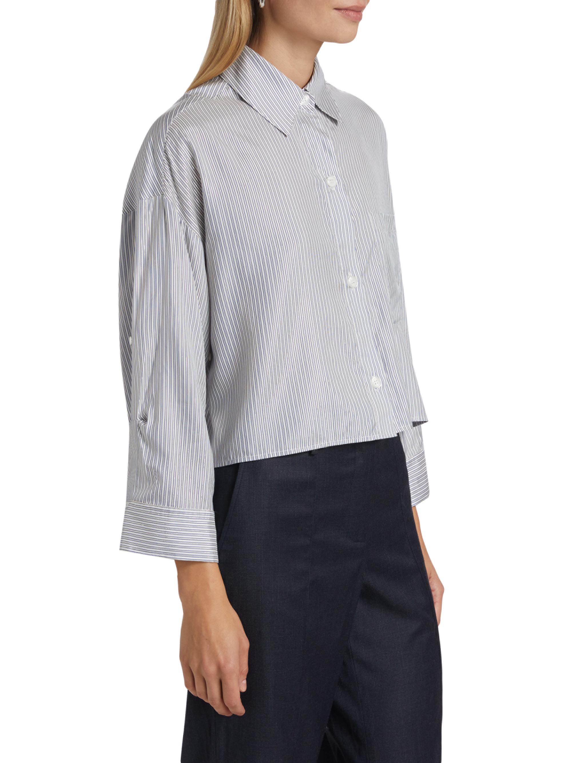 トップス 2021SS Silk Linen Stripe Fatigue Shirt トップス 2021SS