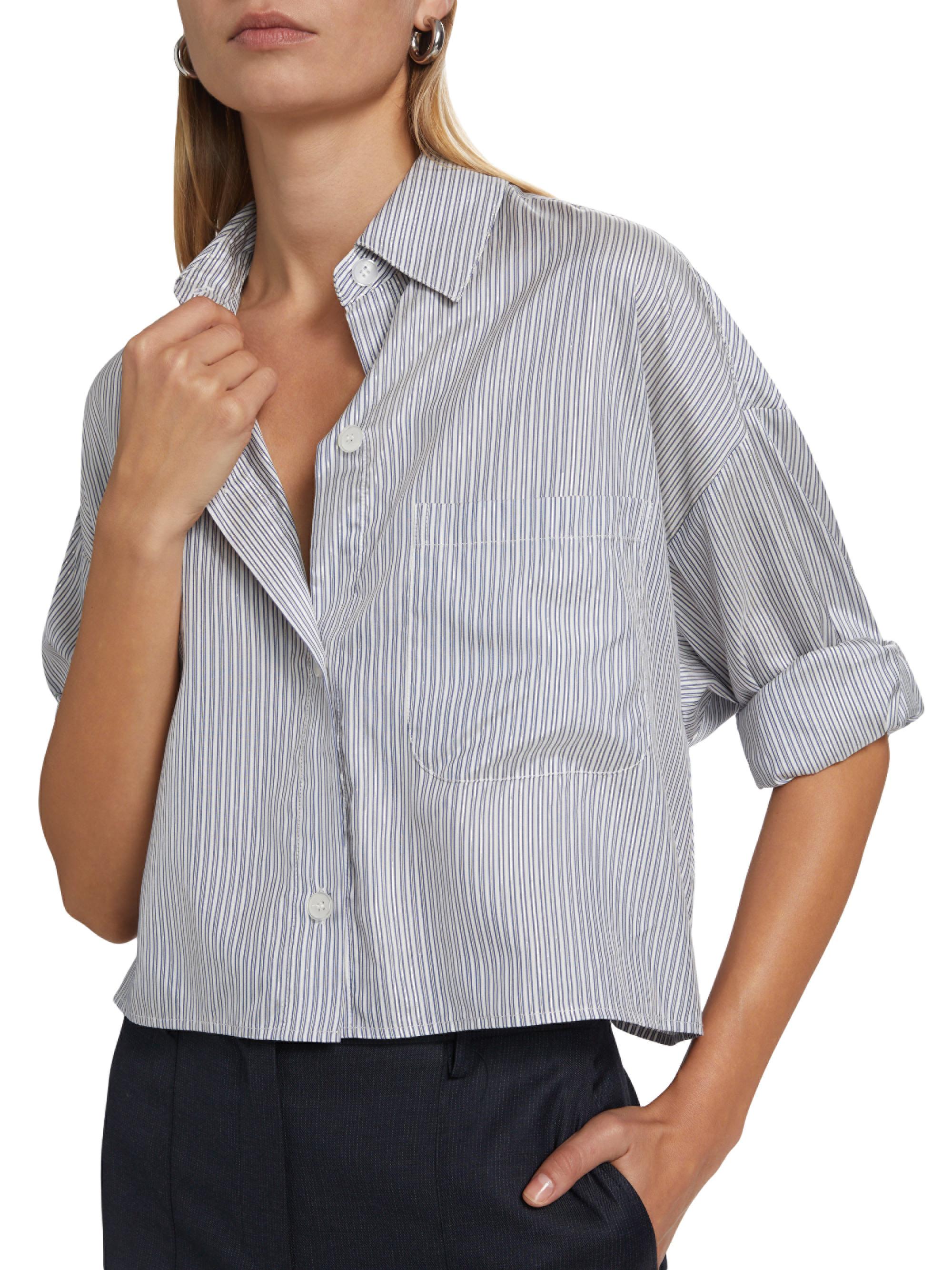 TWP Next Striped Metallic Silk Shirt | Saks Fifth Avenue