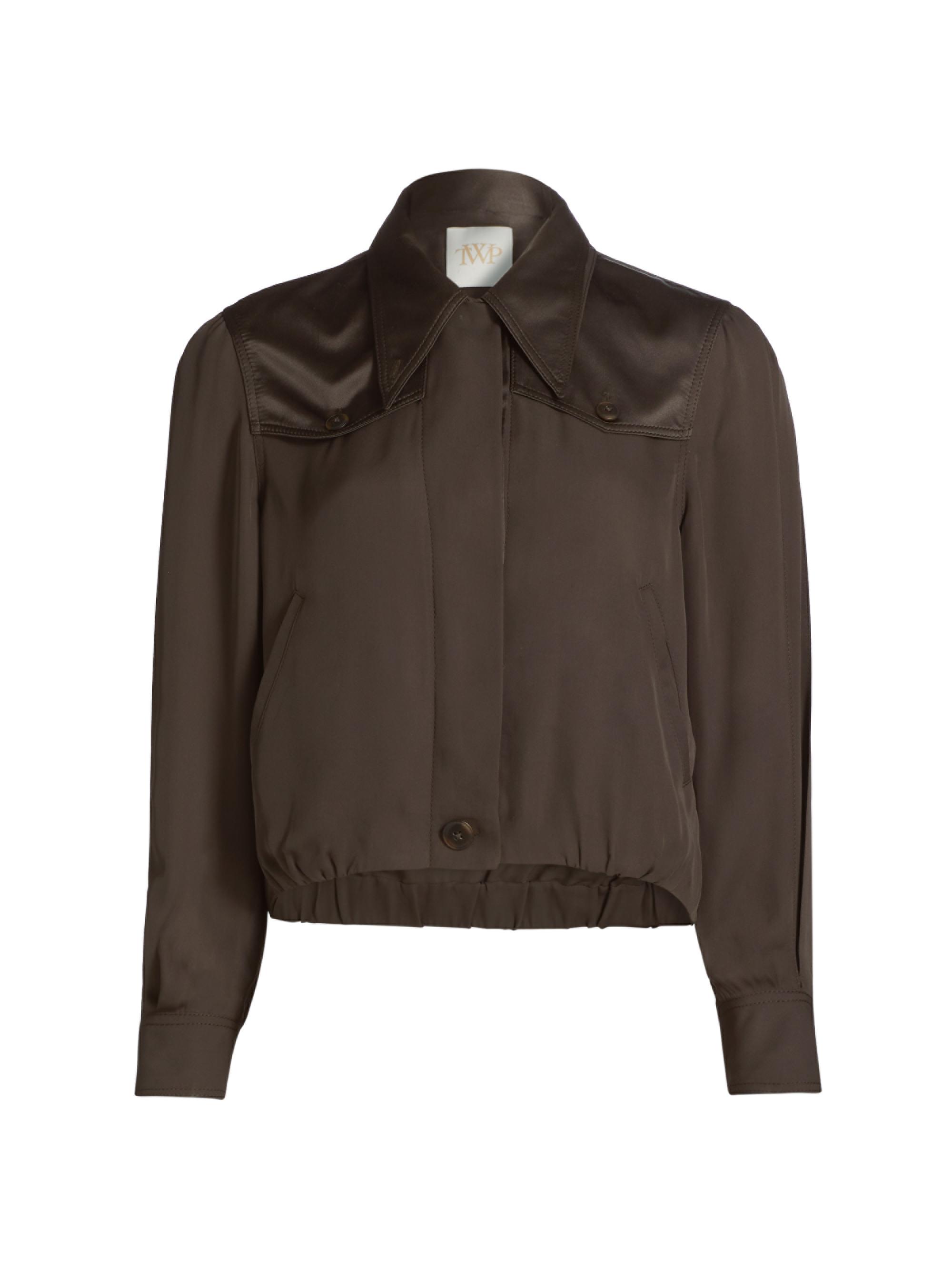 TWP Women's Hep Silk Button-Up Shirt - Chocolate Torte