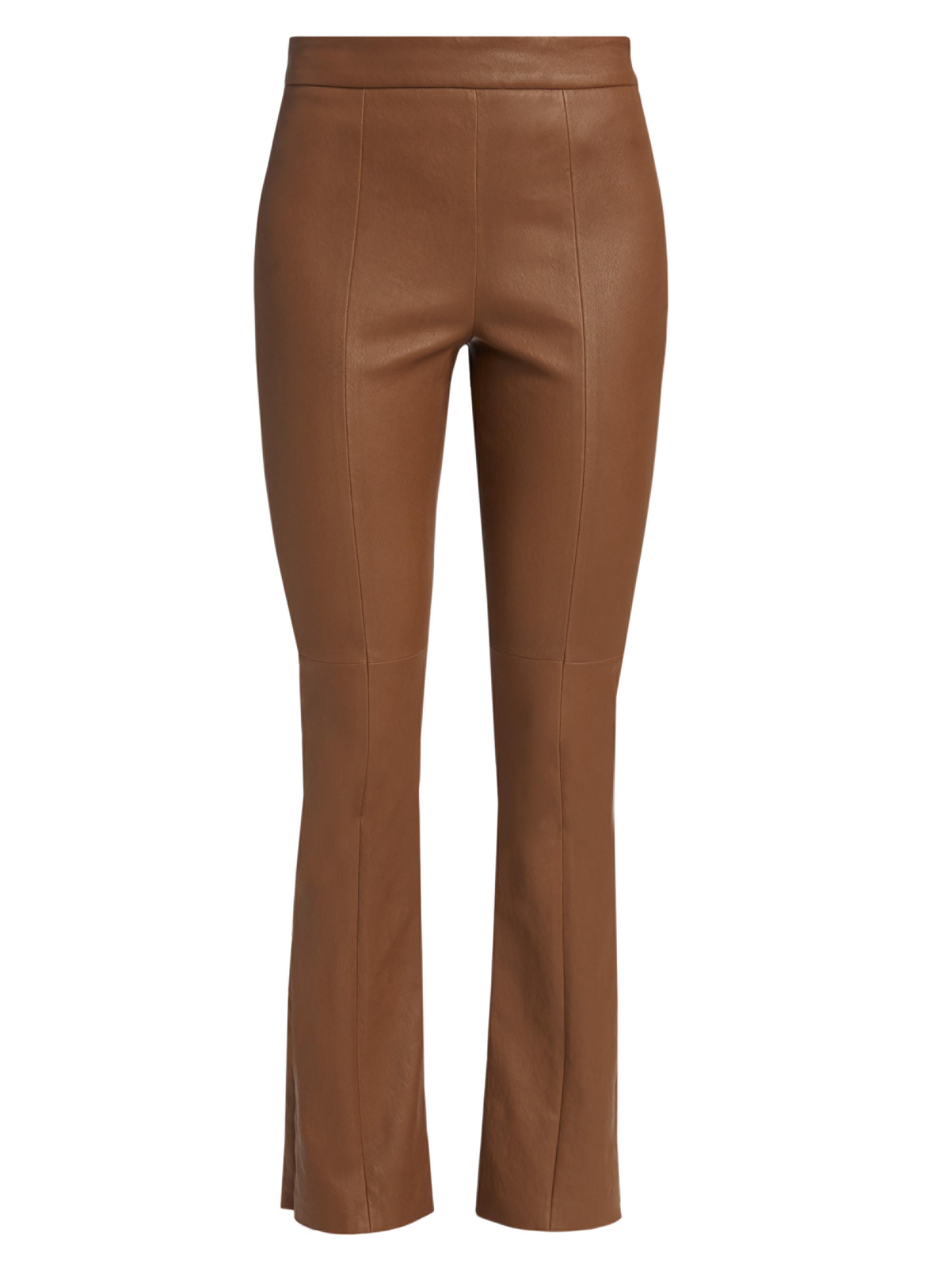 TWP Women's Skinny Love Leather Pants - Tobacco