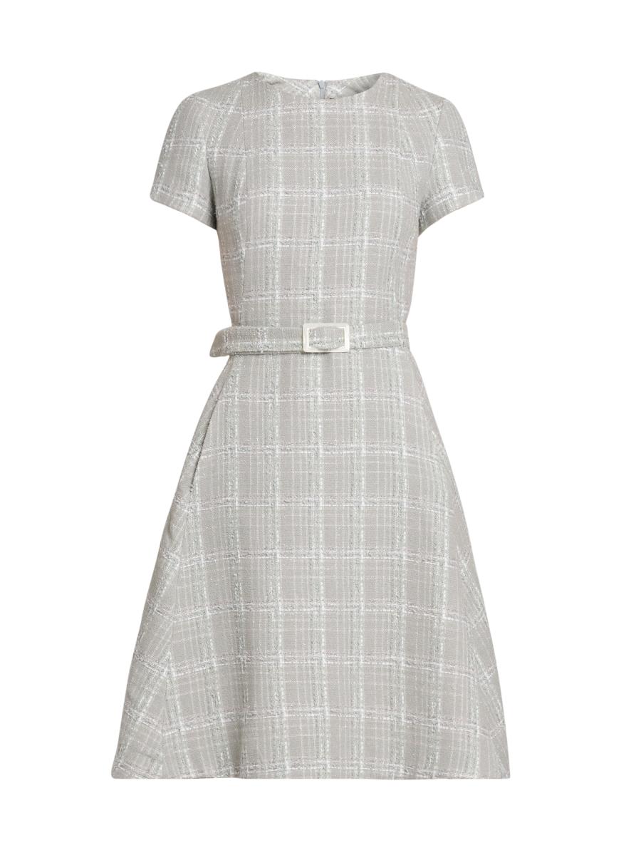 Kiton Tweed Short-Sleeve A-Line Midi-Dress | Saks Fifth Avenue