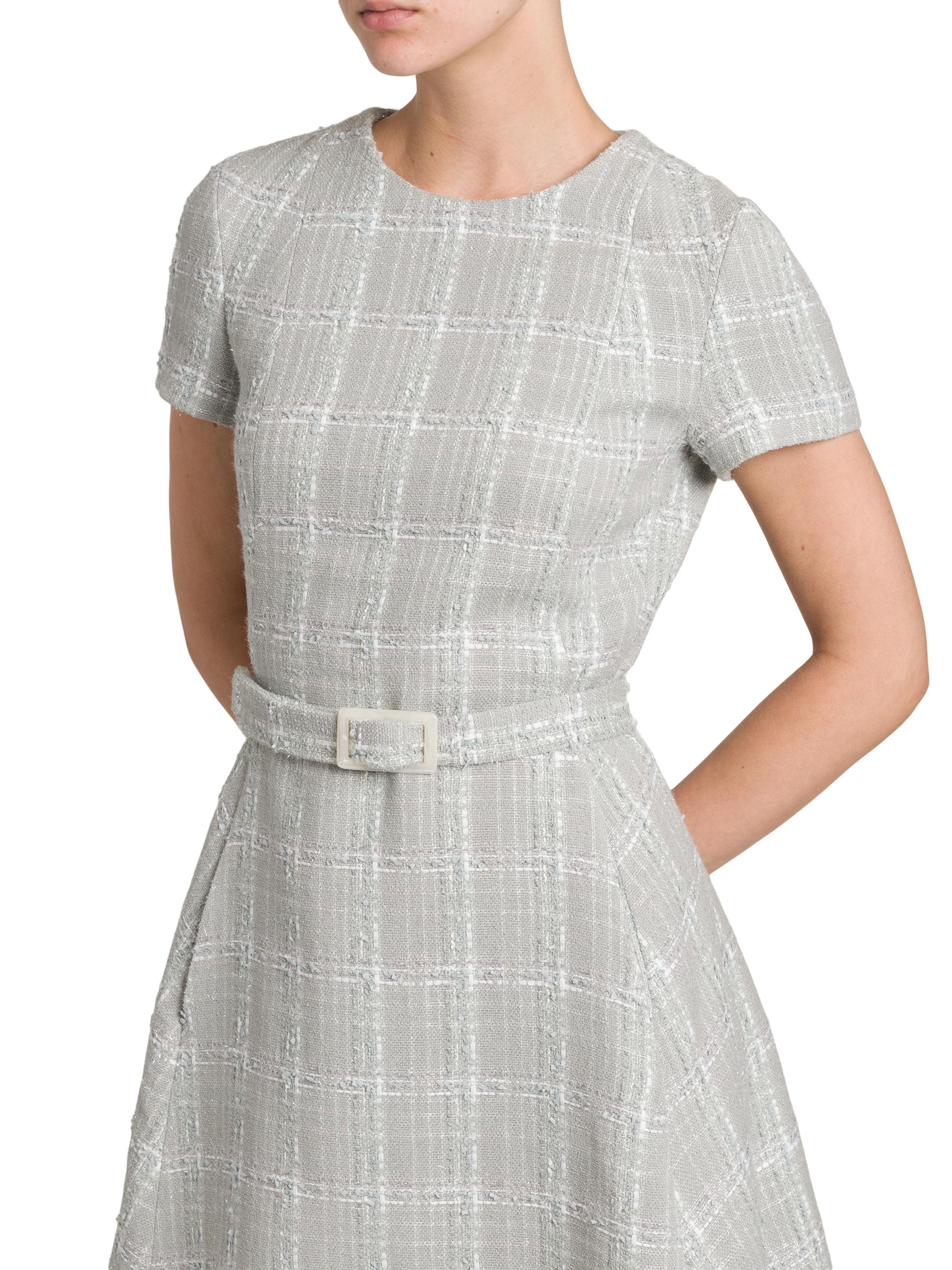Kiton Tweed Short-Sleeve A-Line Midi-Dress | Saks Fifth Avenue