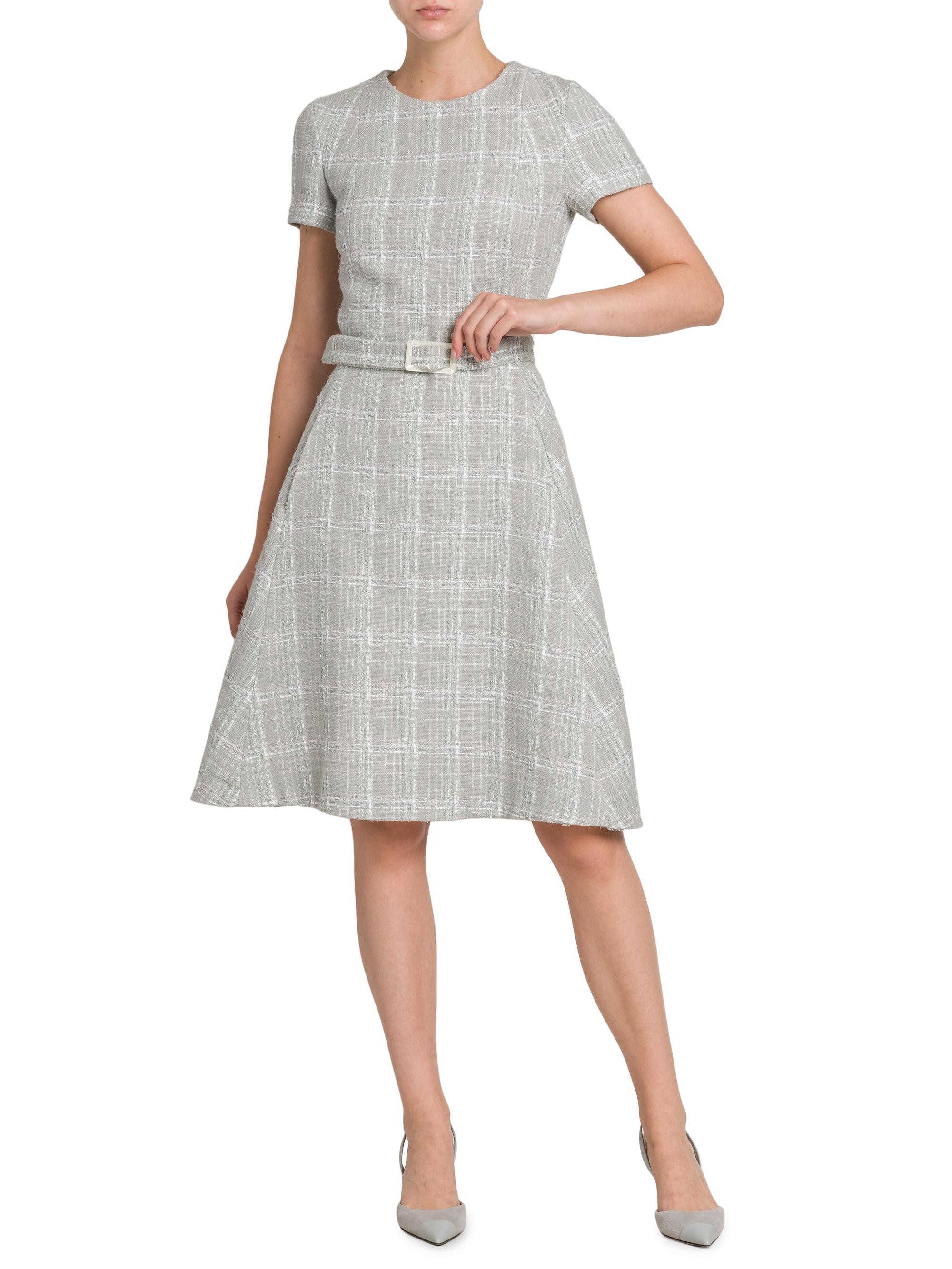 Kiton Tweed Short-Sleeve A-Line Midi-Dress | Saks Fifth Avenue