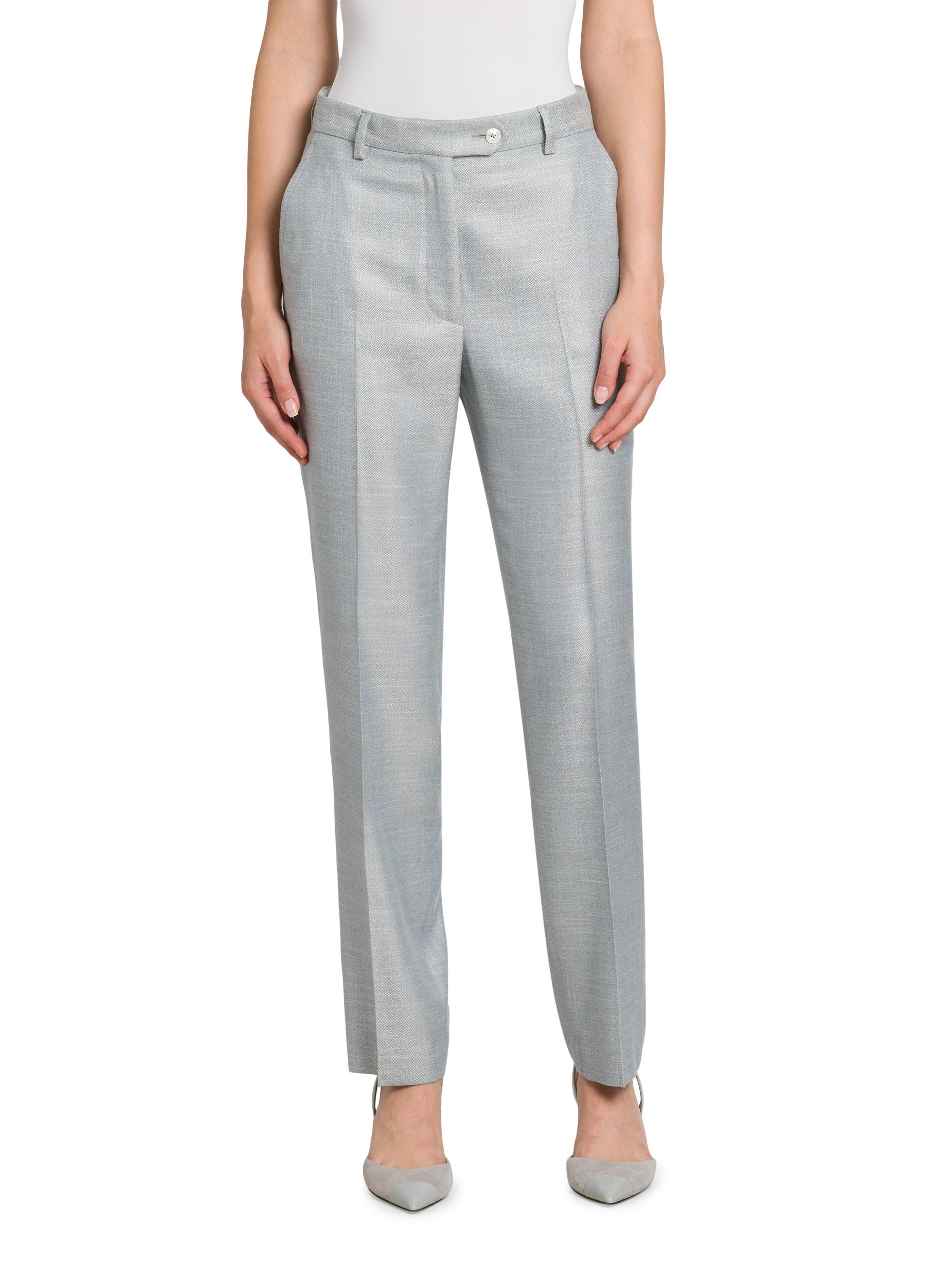 Kiton Women's High-Rise Straight-Leg Cigarette Pants - Powder Blue | Thumbnail 3