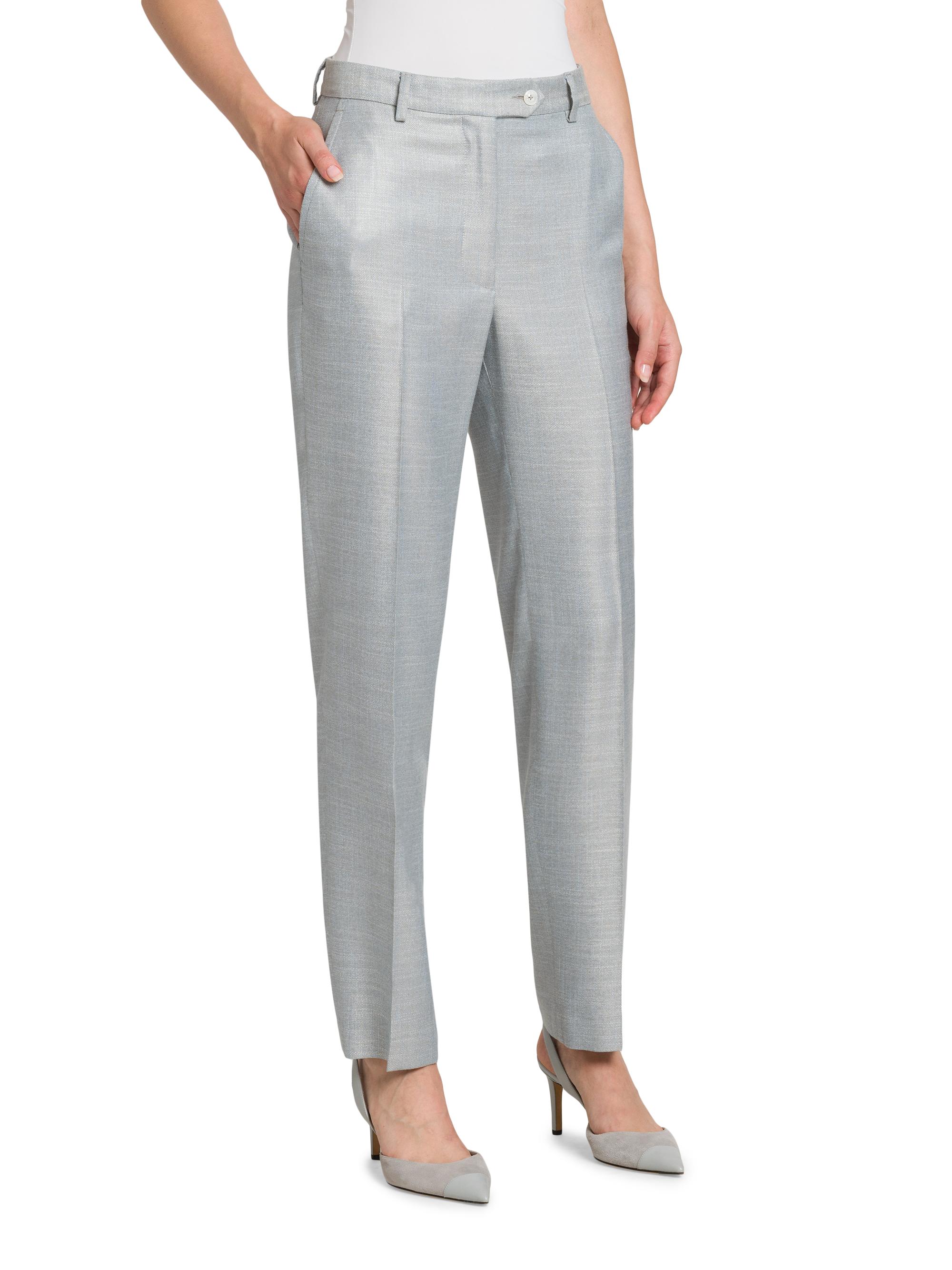 Kiton Women's High-Rise Straight-Leg Cigarette Pants - Powder Blue | Thumbnail 4