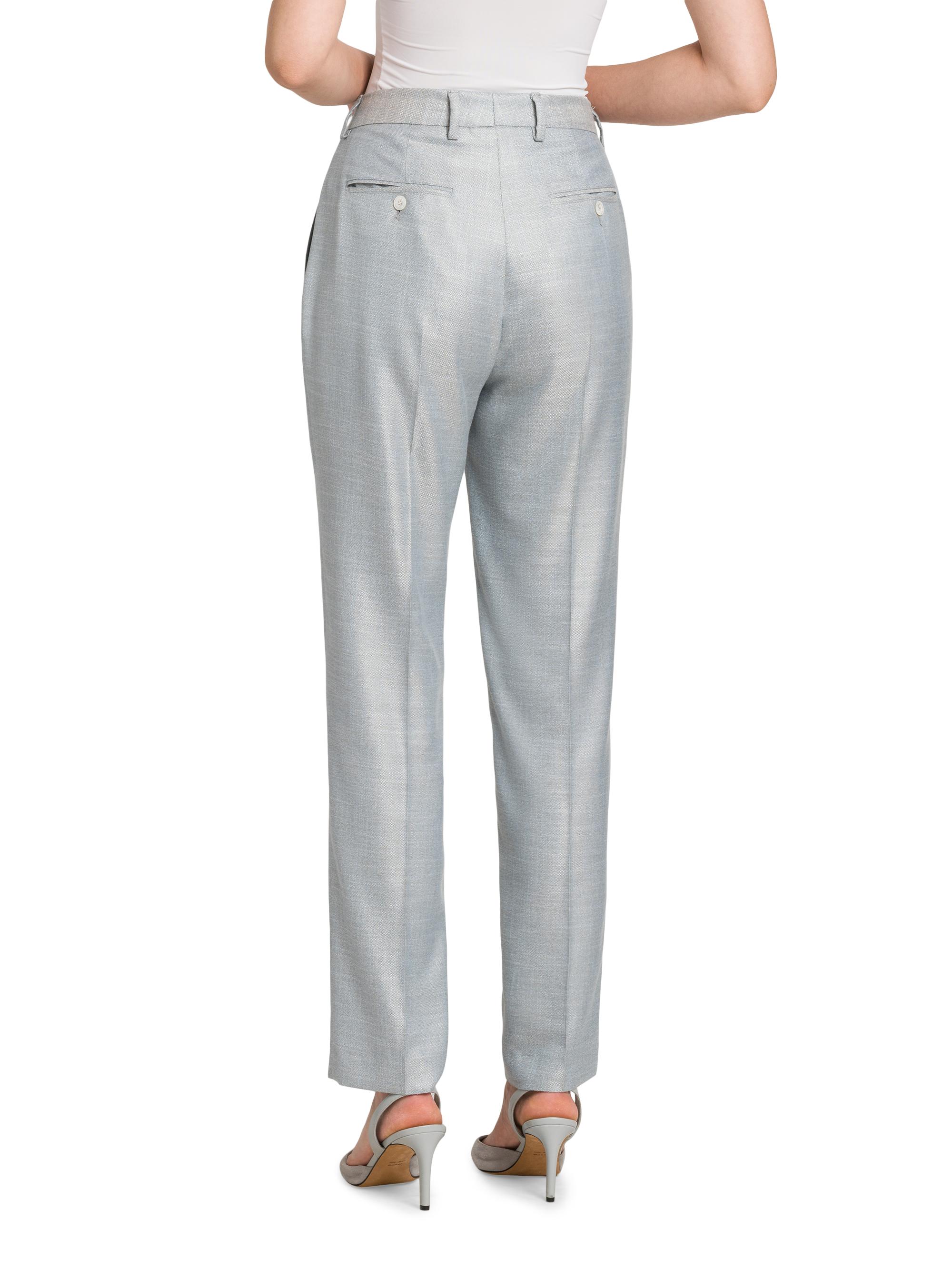 Kiton Women's High-Rise Straight-Leg Cigarette Pants - Powder Blue | Thumbnail 5