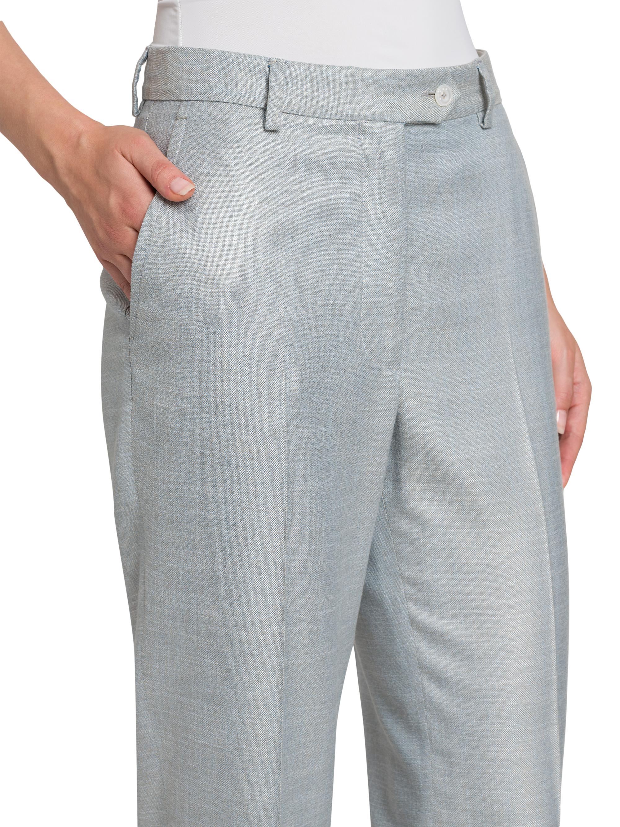 Kiton Women's High-Rise Straight-Leg Cigarette Pants - Powder Blue | Thumbnail 6