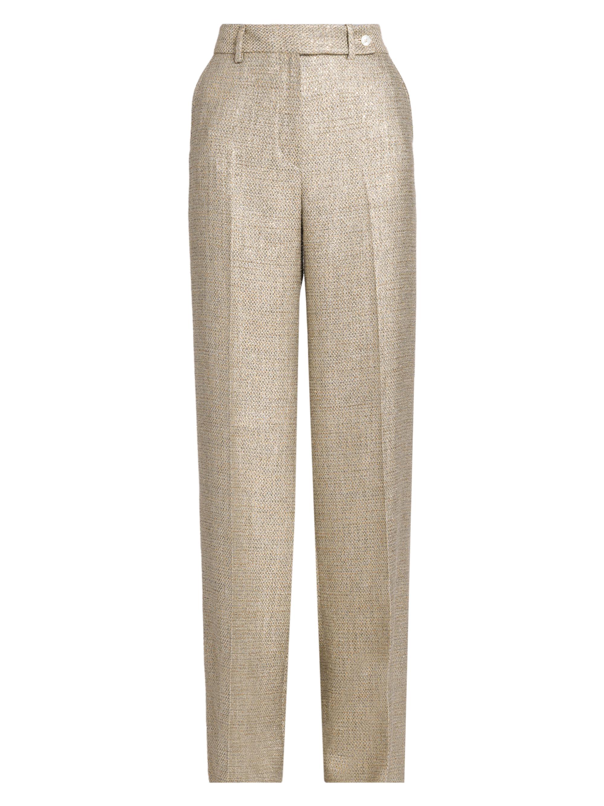 Kiton Women's Metallic Tweed High-Rise Pants - Silver