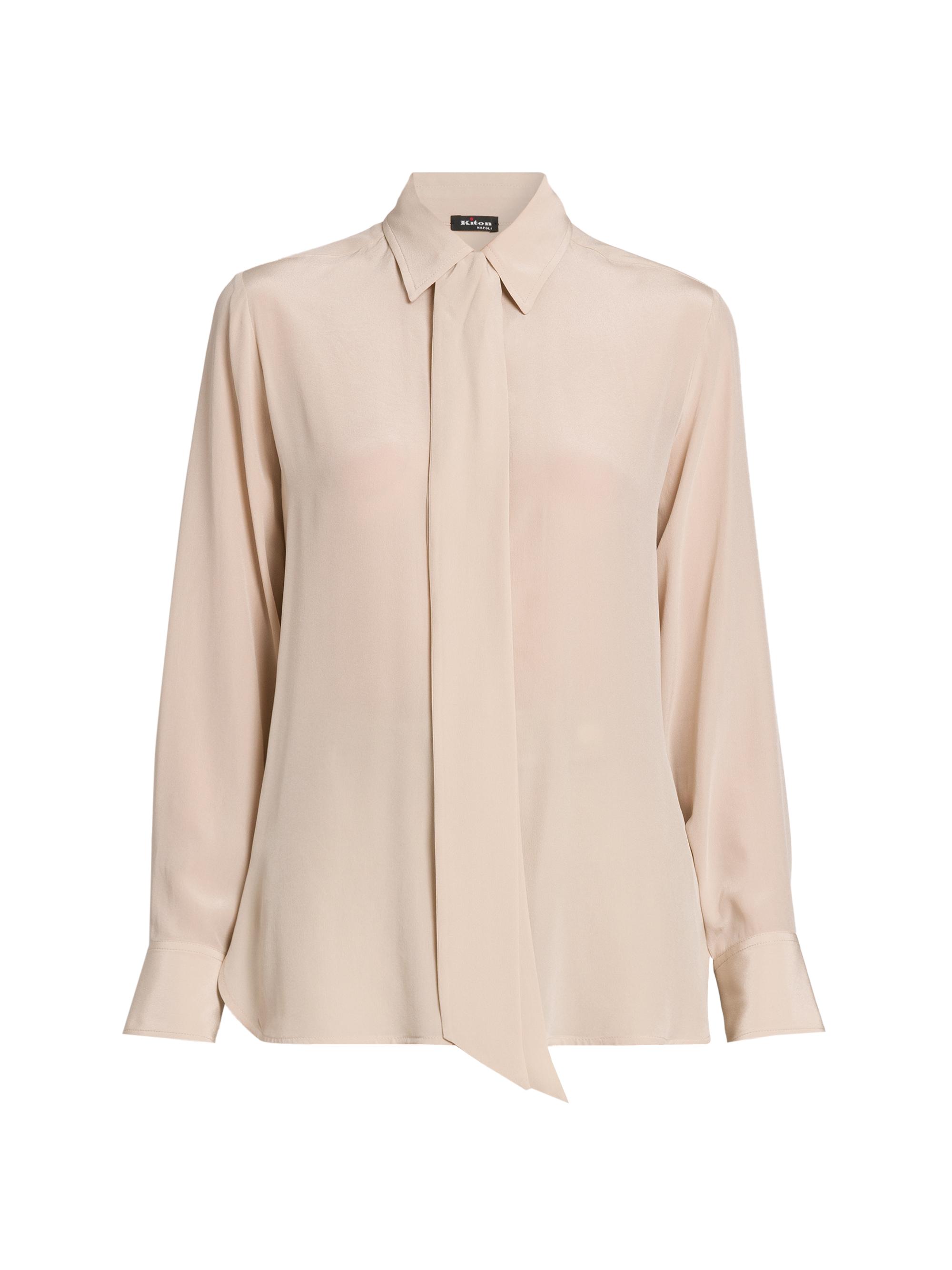 Kiton Women's Silk Long-Sleeve Shirt - Beige