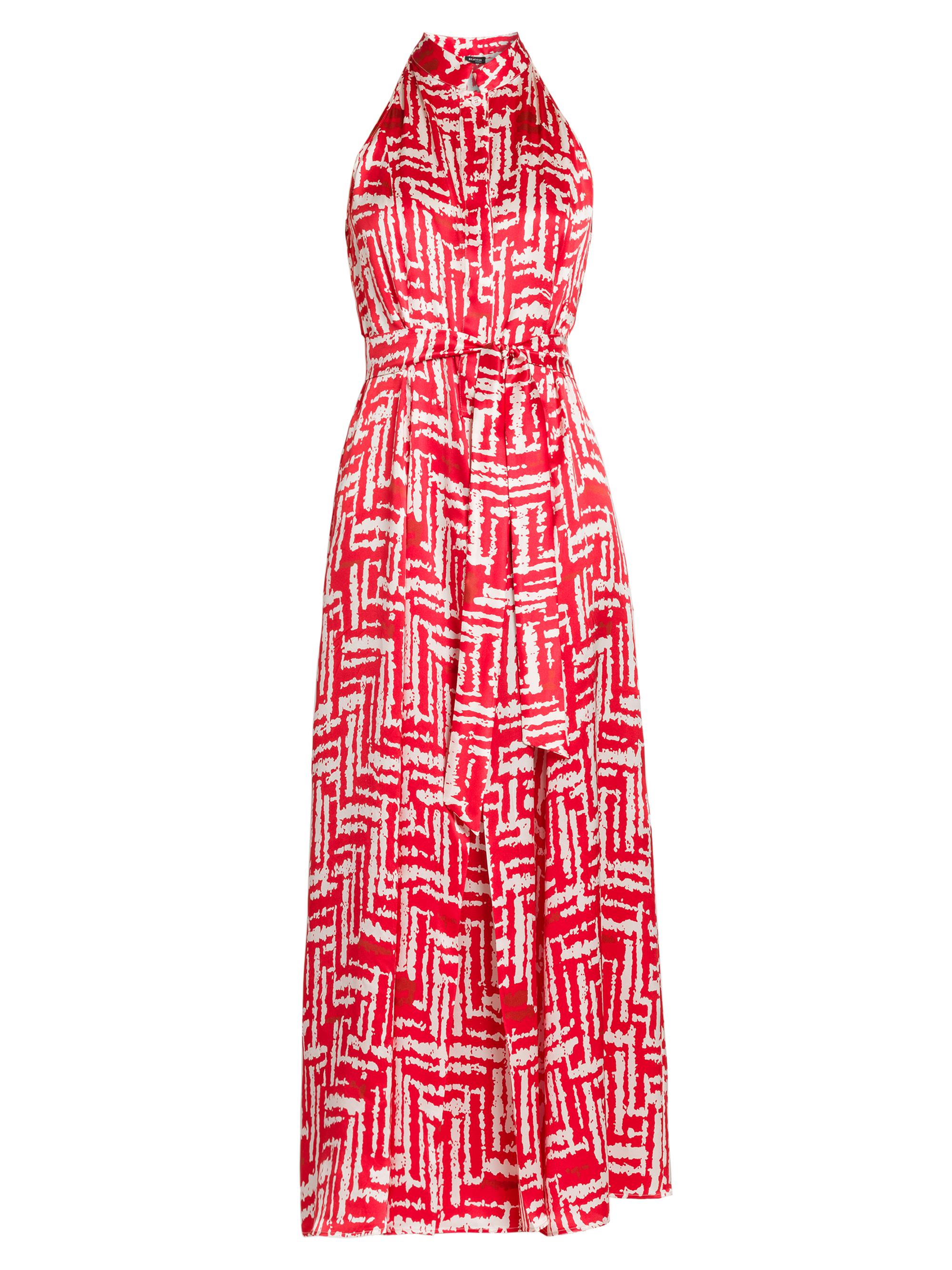 Kiton Women's Printed Silk Sleeveless Midi-Dress - Red