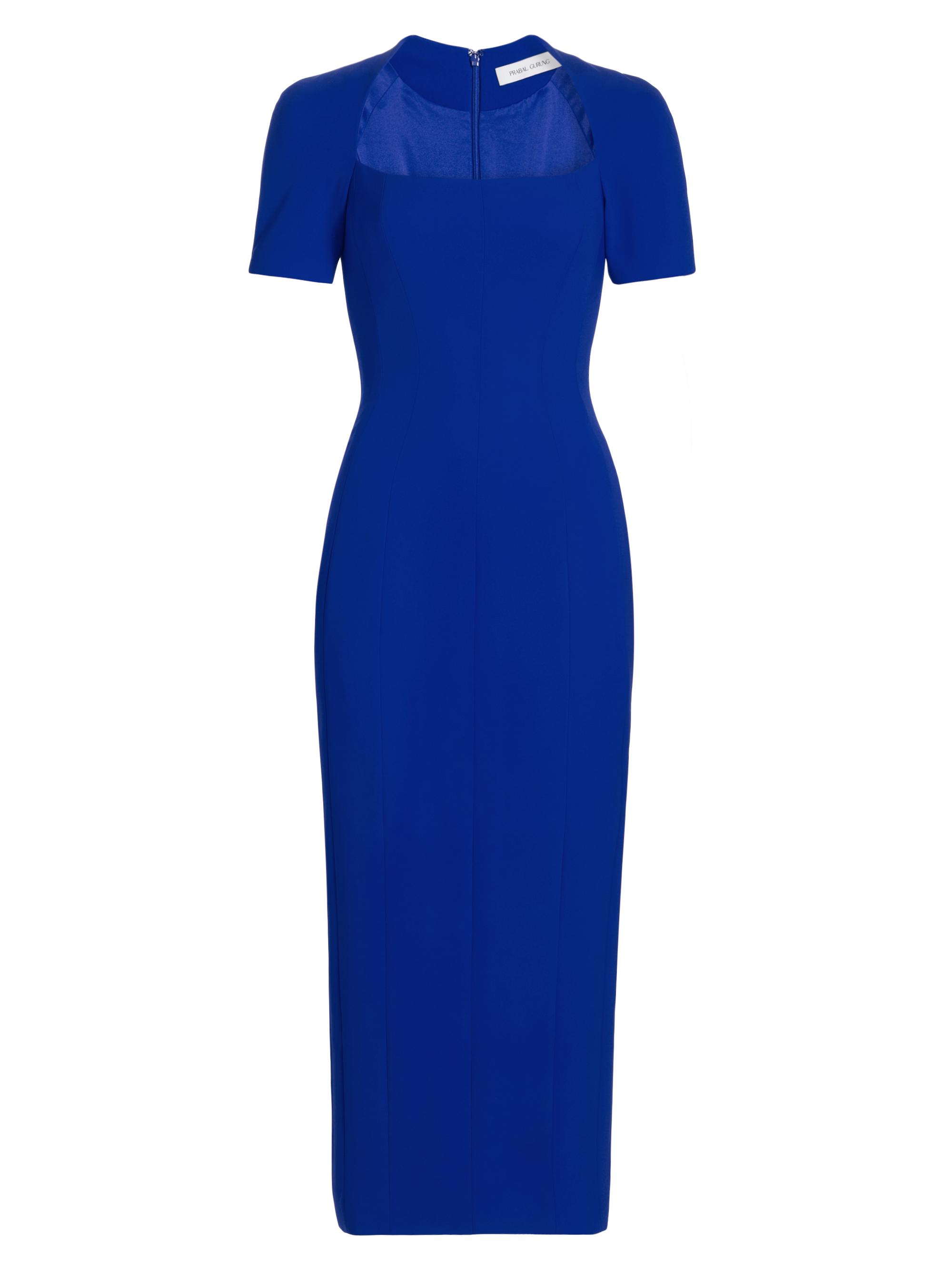 Prabal Gurung Women's Square-Neck Short-Sleeve Midi-Dress - Cobalt