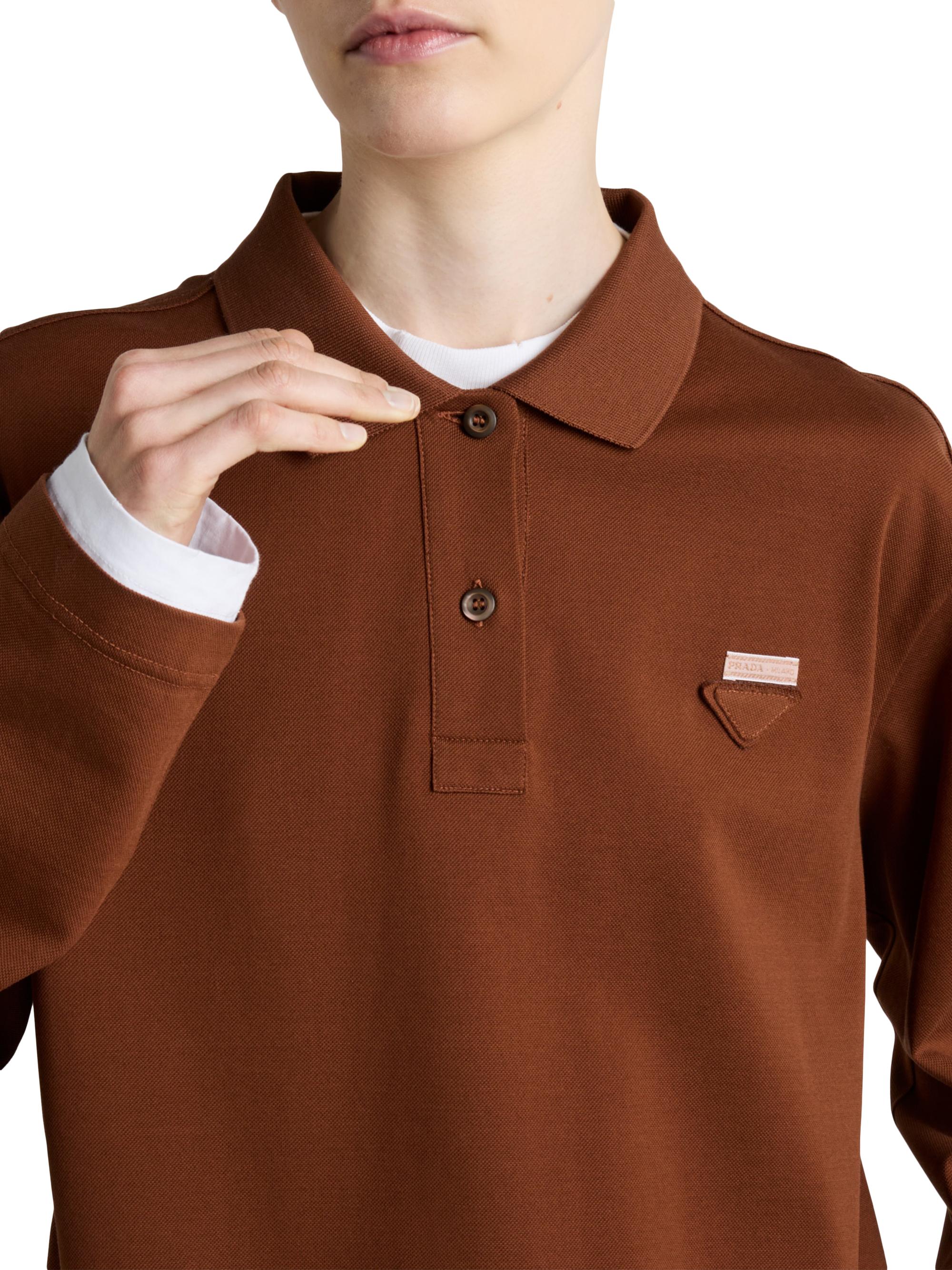 PRADA ポロシャツ　ブラウン　Mサイズ Prada Piqué and Jersey Polo Shirt | Saks Fifth Avenue