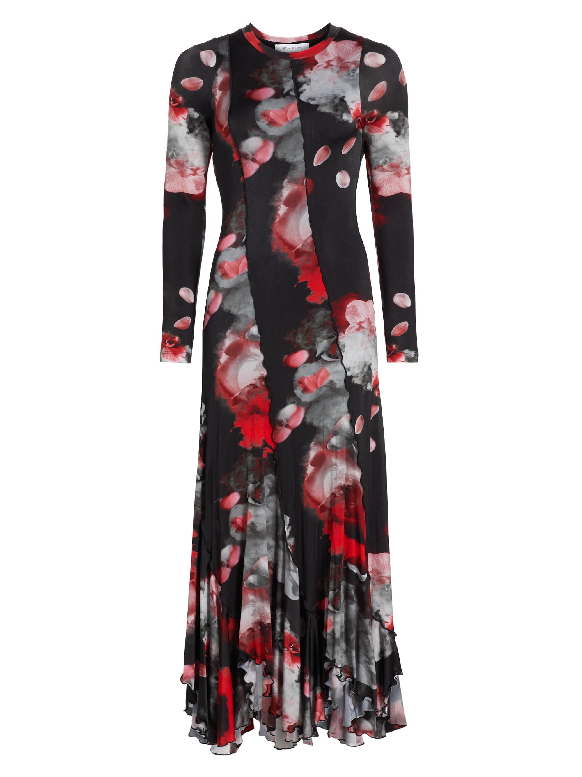 Prabal Gurung Women's Floral Long-Sleeve Midi-Dress - Red Multi