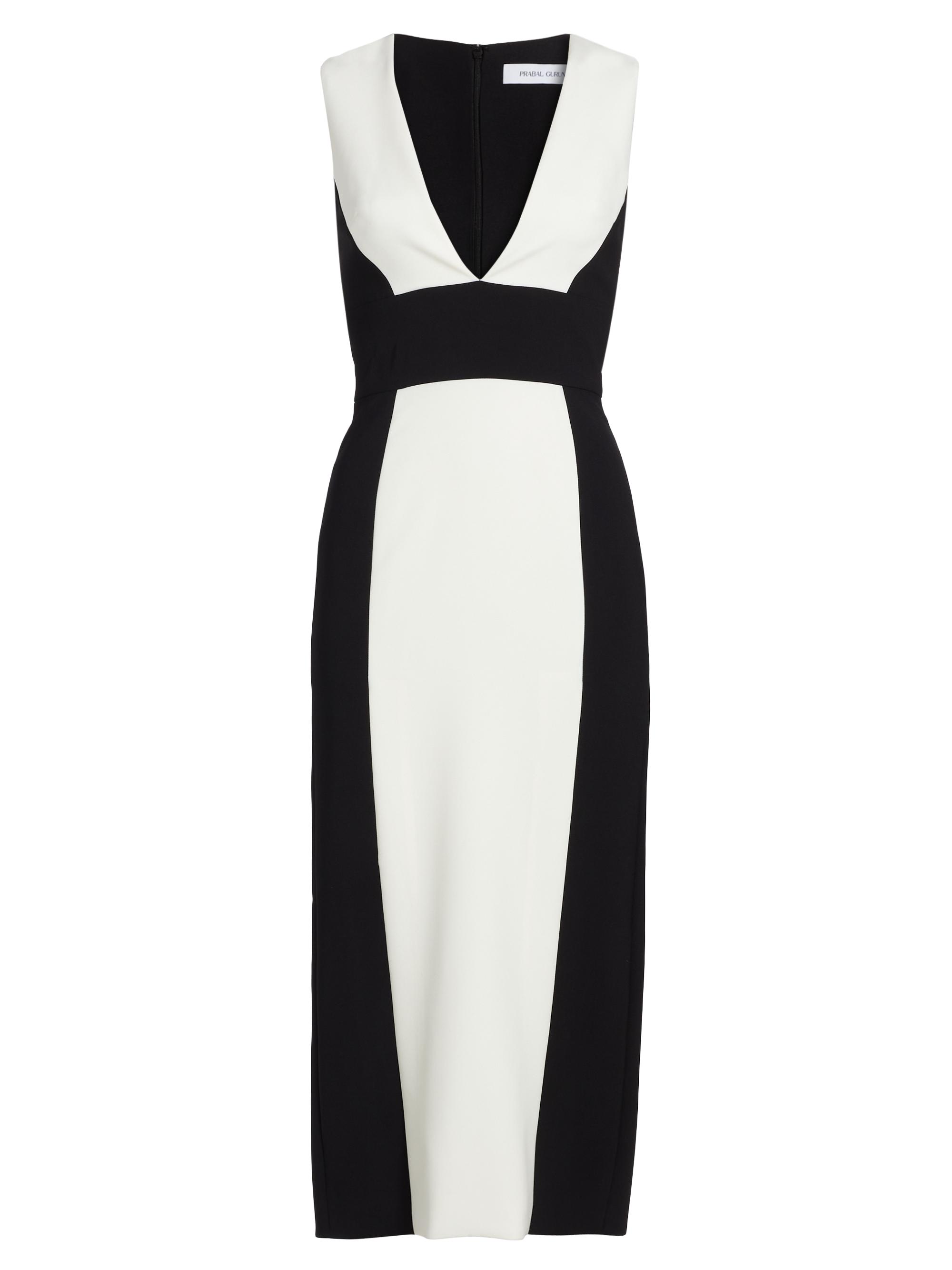 Prabal Gurung Women's Colorblock Sleeveless Sheath Midi-Dress - Black White