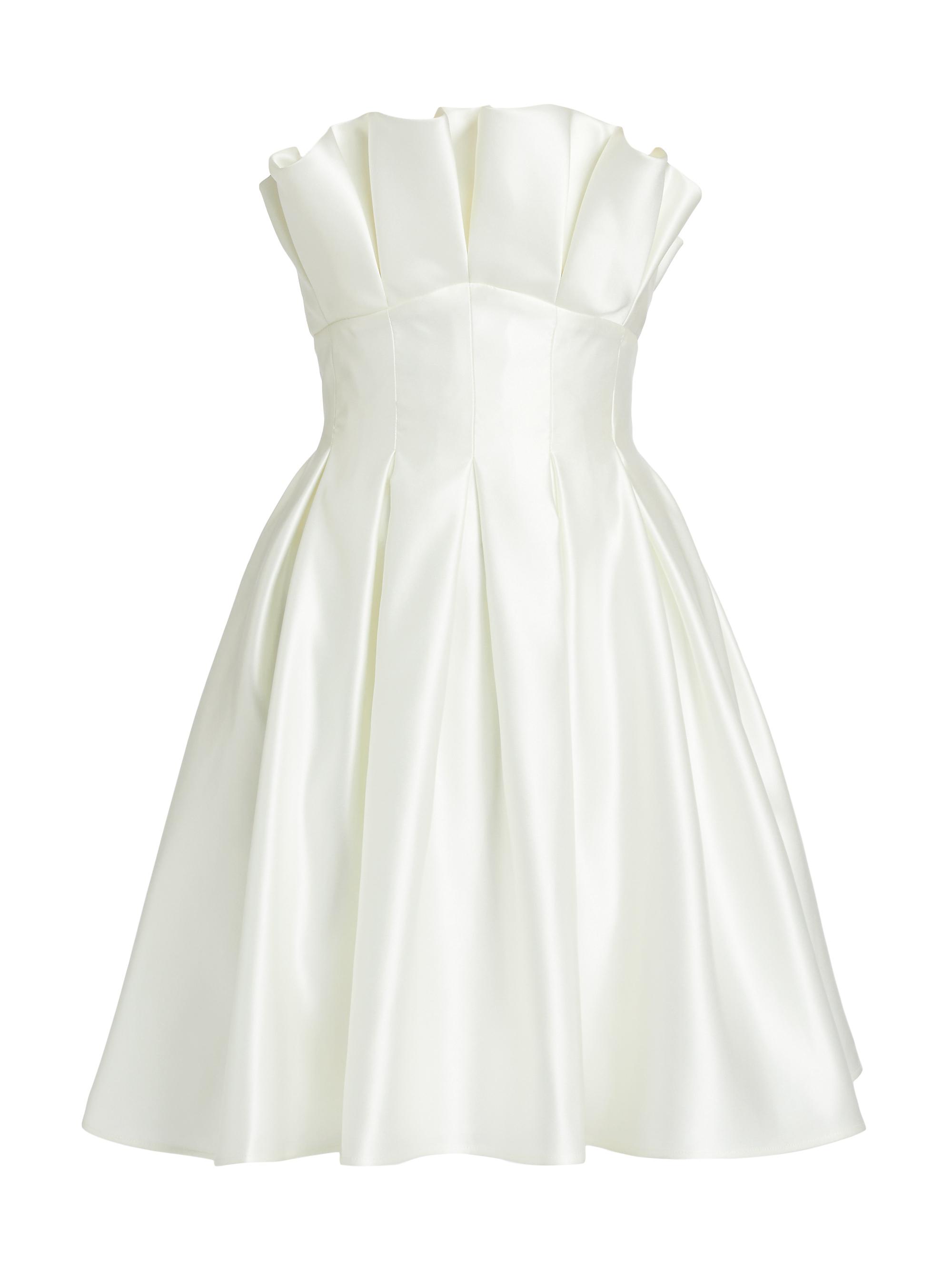 Amsale Women's Pleated Satin Strapless Minidress -