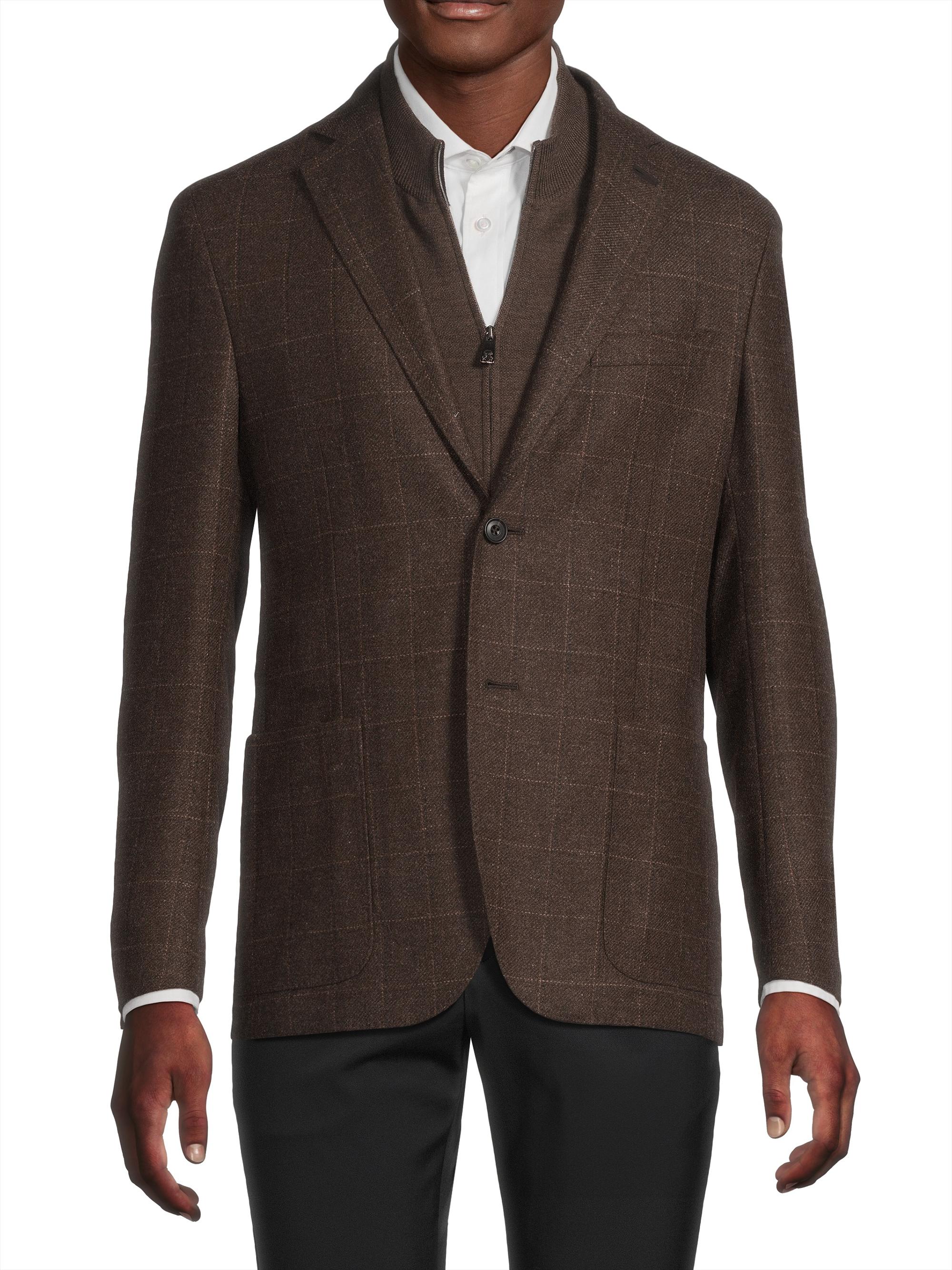 Corneliani ID Wool-Cashmere Plaid Jacket | Saks Fifth Avenue