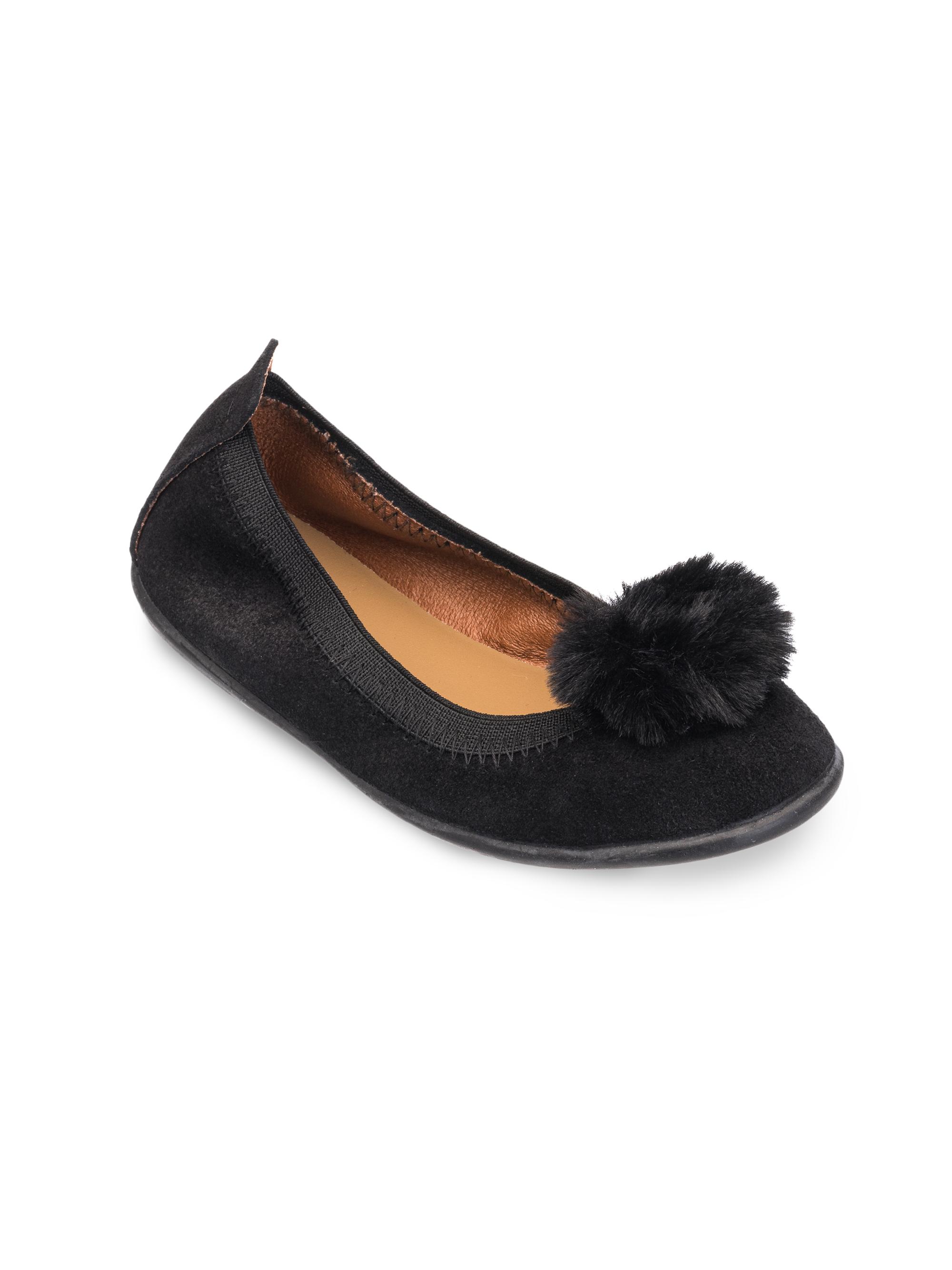 Elephantito Little Girl's & Girl's Suede Pom Pom Flats - Black 11 (Child) | Thumbnail 2