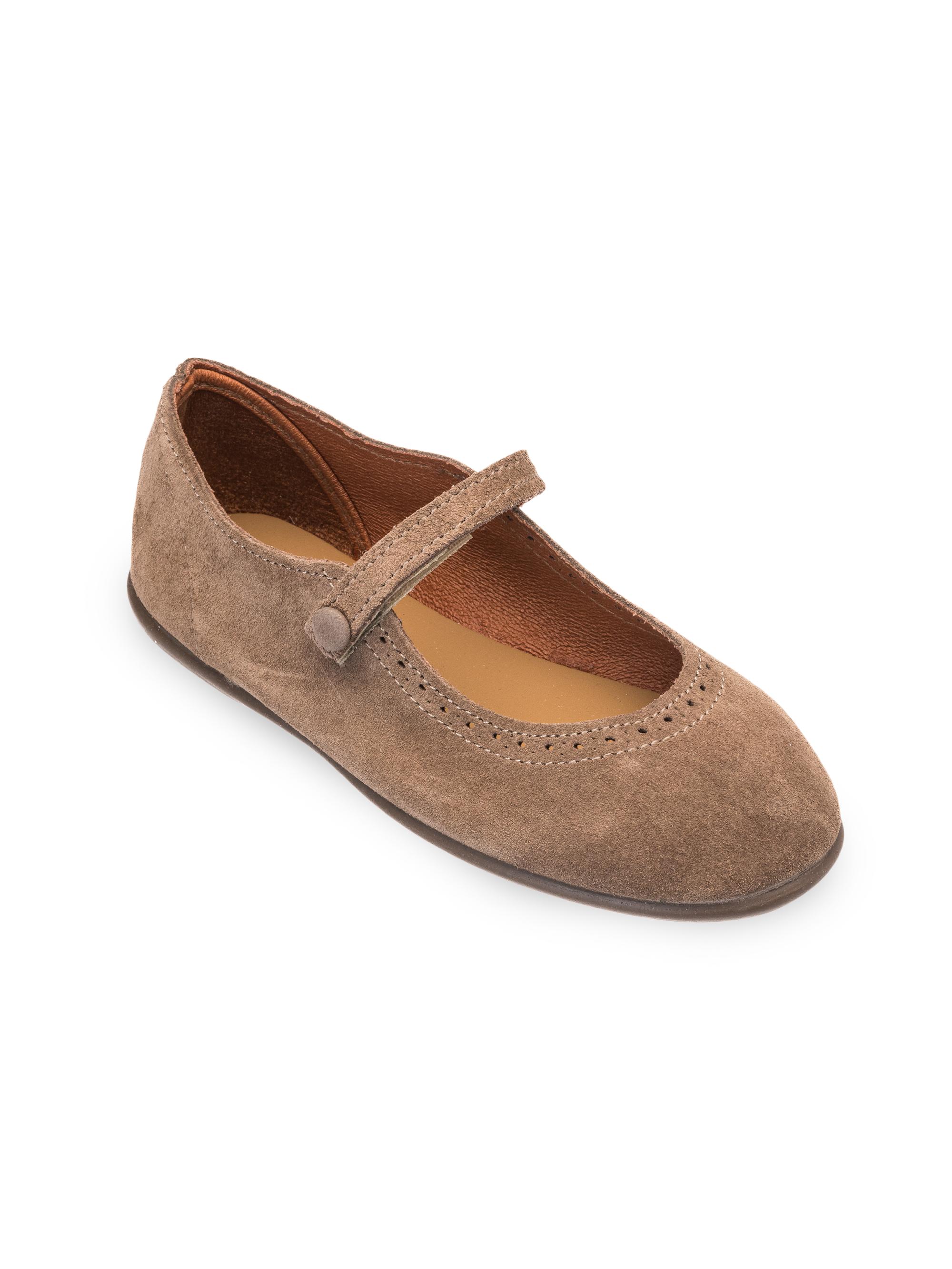 Elephantito Little Girl's Suede Mary Jane Flats - Beige 12 (Child)