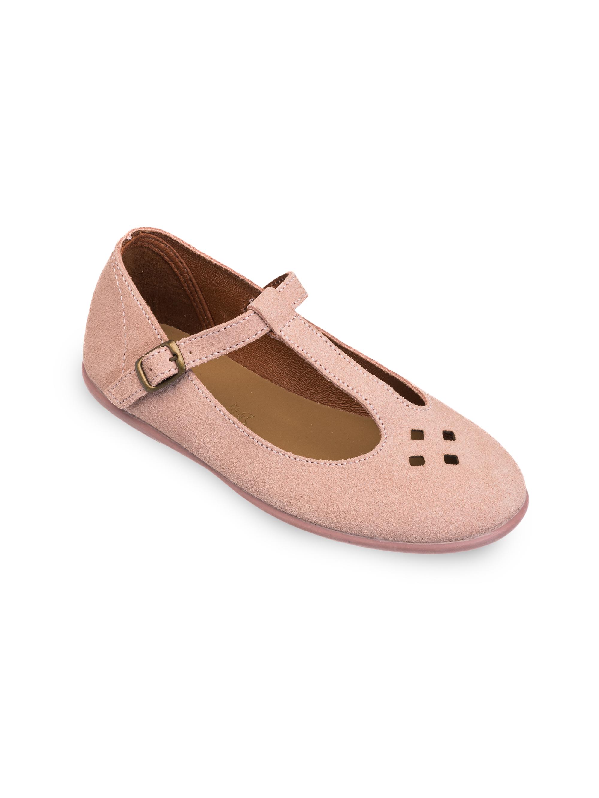 Elephantito Little Girl's Suede T-Strap Flats - Rose 1 (Child)