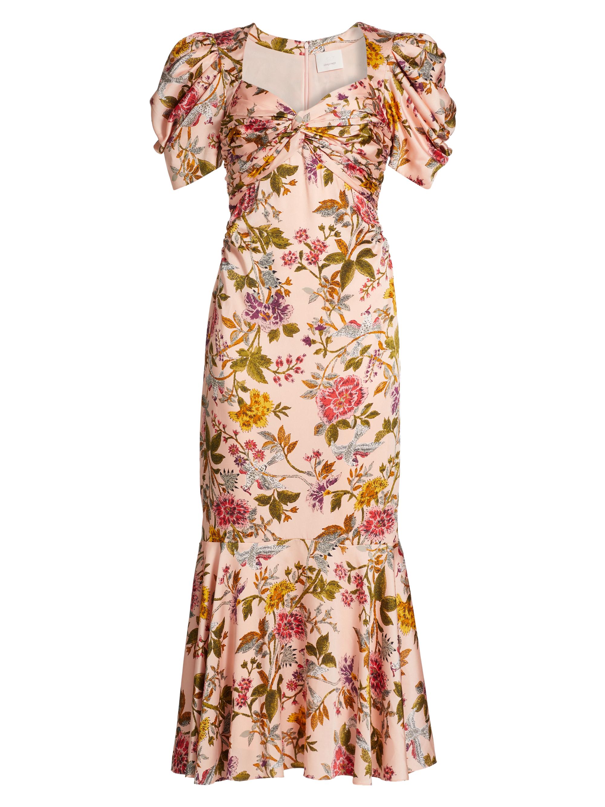 CINQ A SEPT Women's Wilma Floral Midi-Dress - Soft Pink Multi