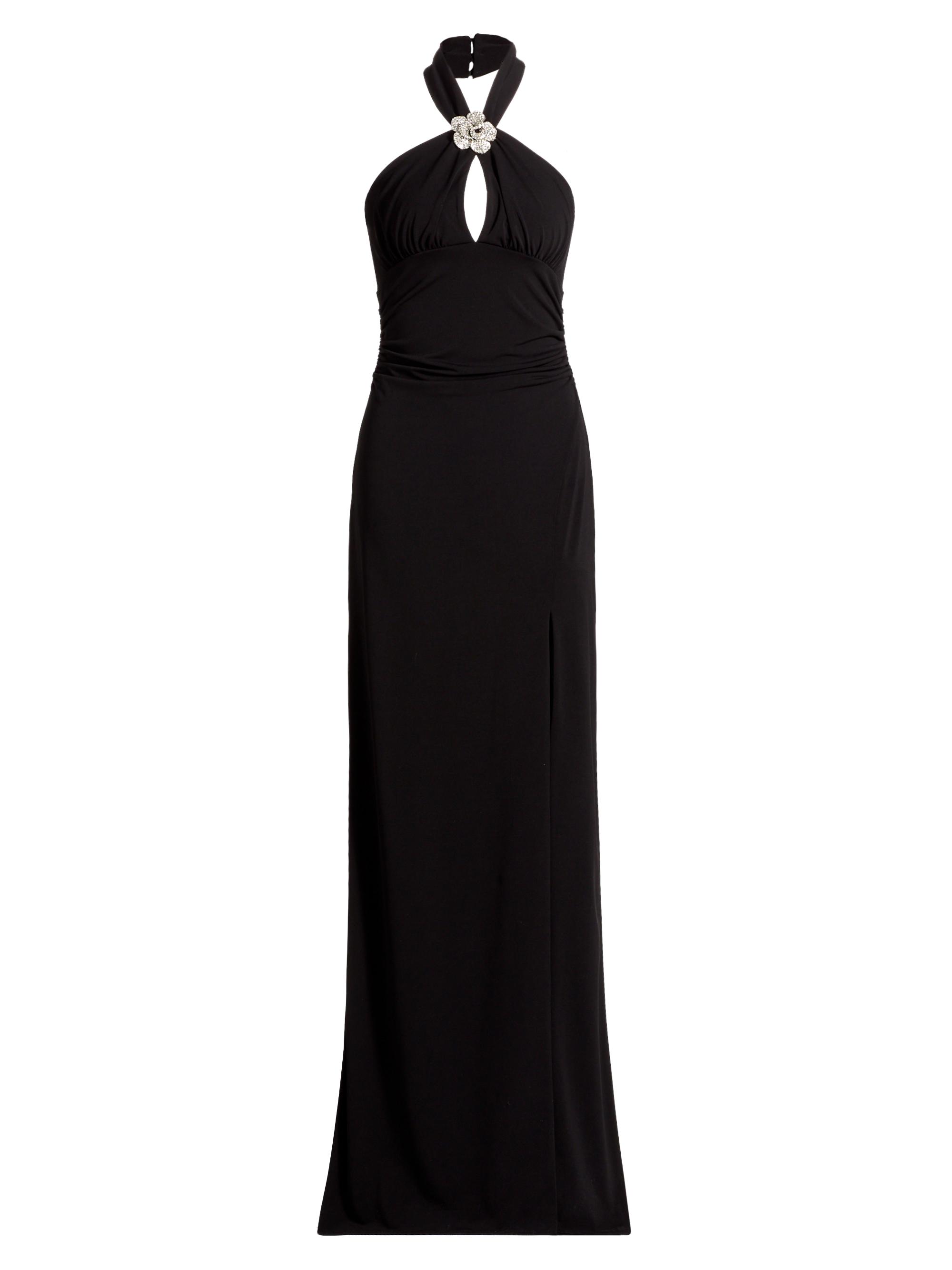 CINQ A SEPT Women's Raashi Crystal-Embellished Halter Gown - Black