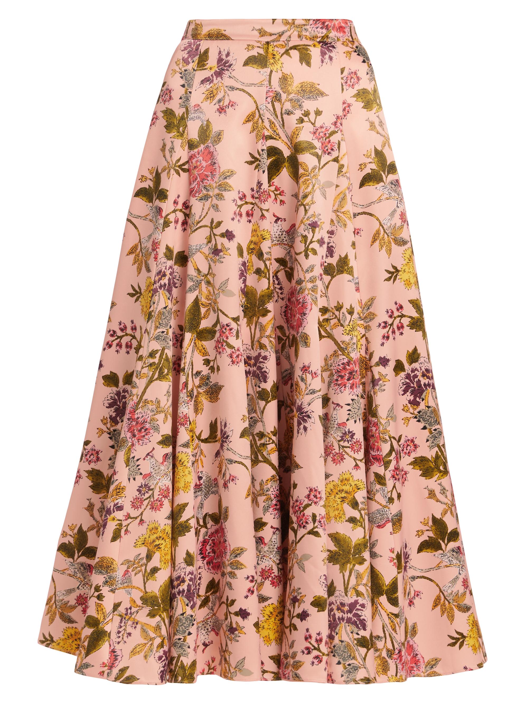 CINQ A SEPT Women's Hilda Floral Midi-Skirt - Soft Pink Multi