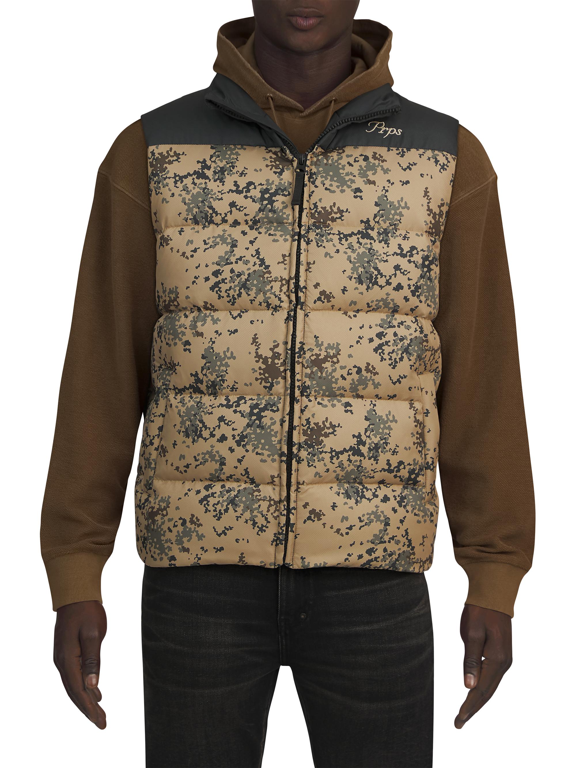 Prps Men's Winter Park Camouflage Puffer Vest - Khaki