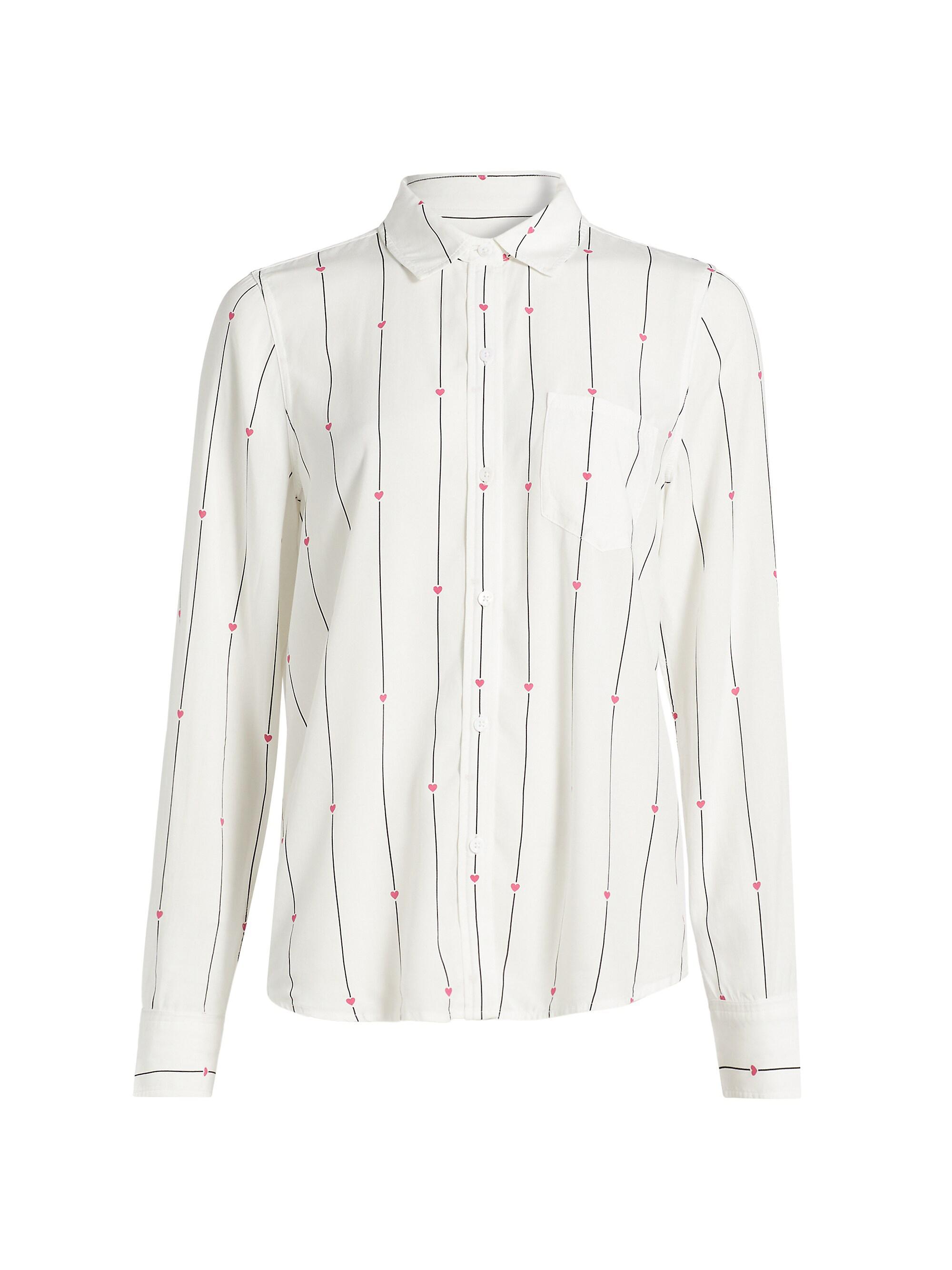Rails Women's Kathryn Stripe Heart Shirt - Striped Hearts