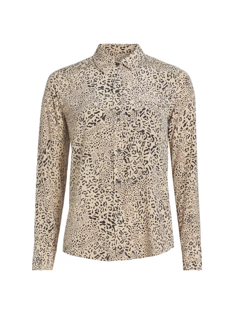 Shop Rails Kate Mixed Leopard Silk Shirt | Saks Fifth Avenue