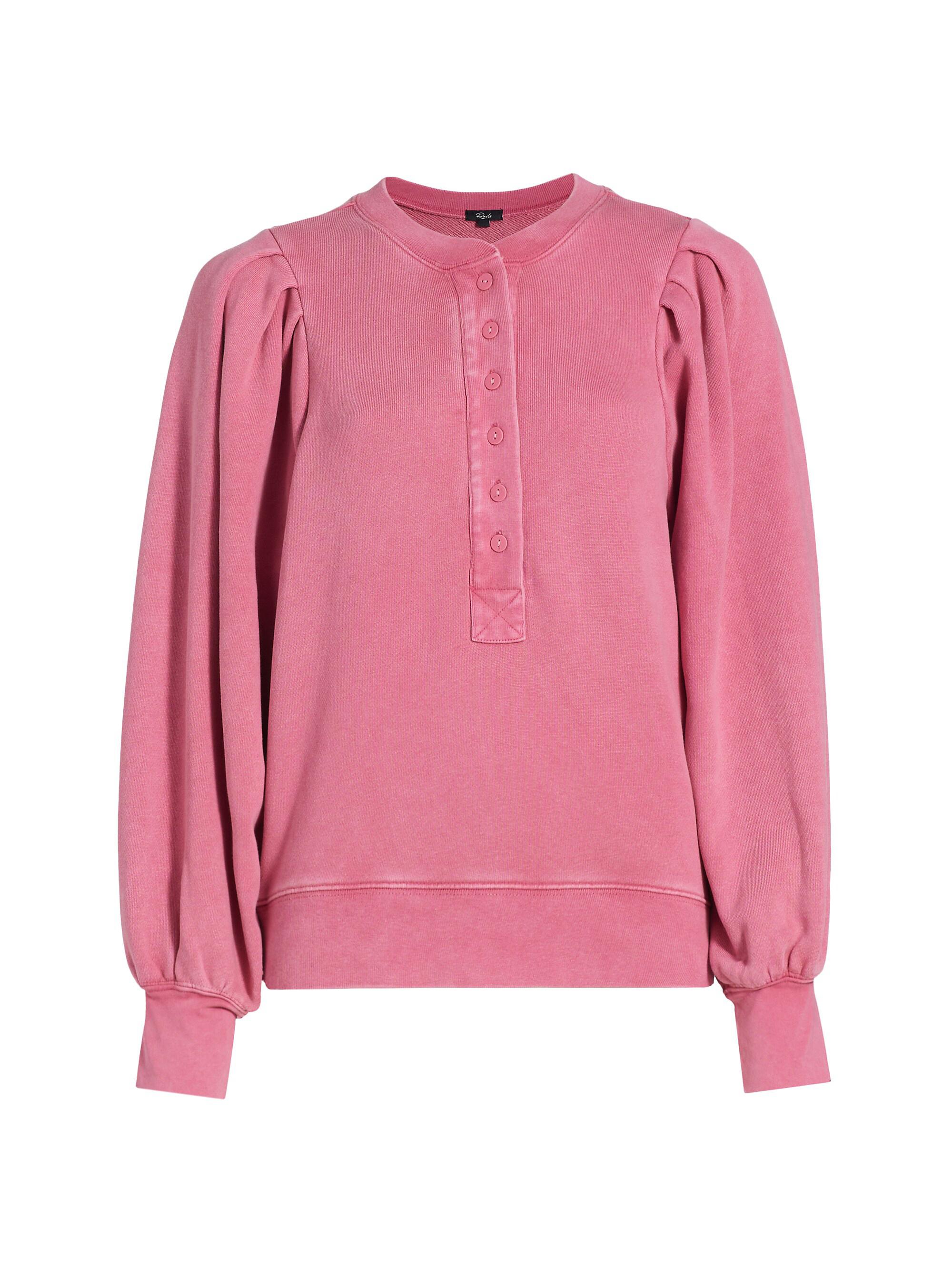 Rails Women's Mariana Cotton Henley Top - Hibiscus