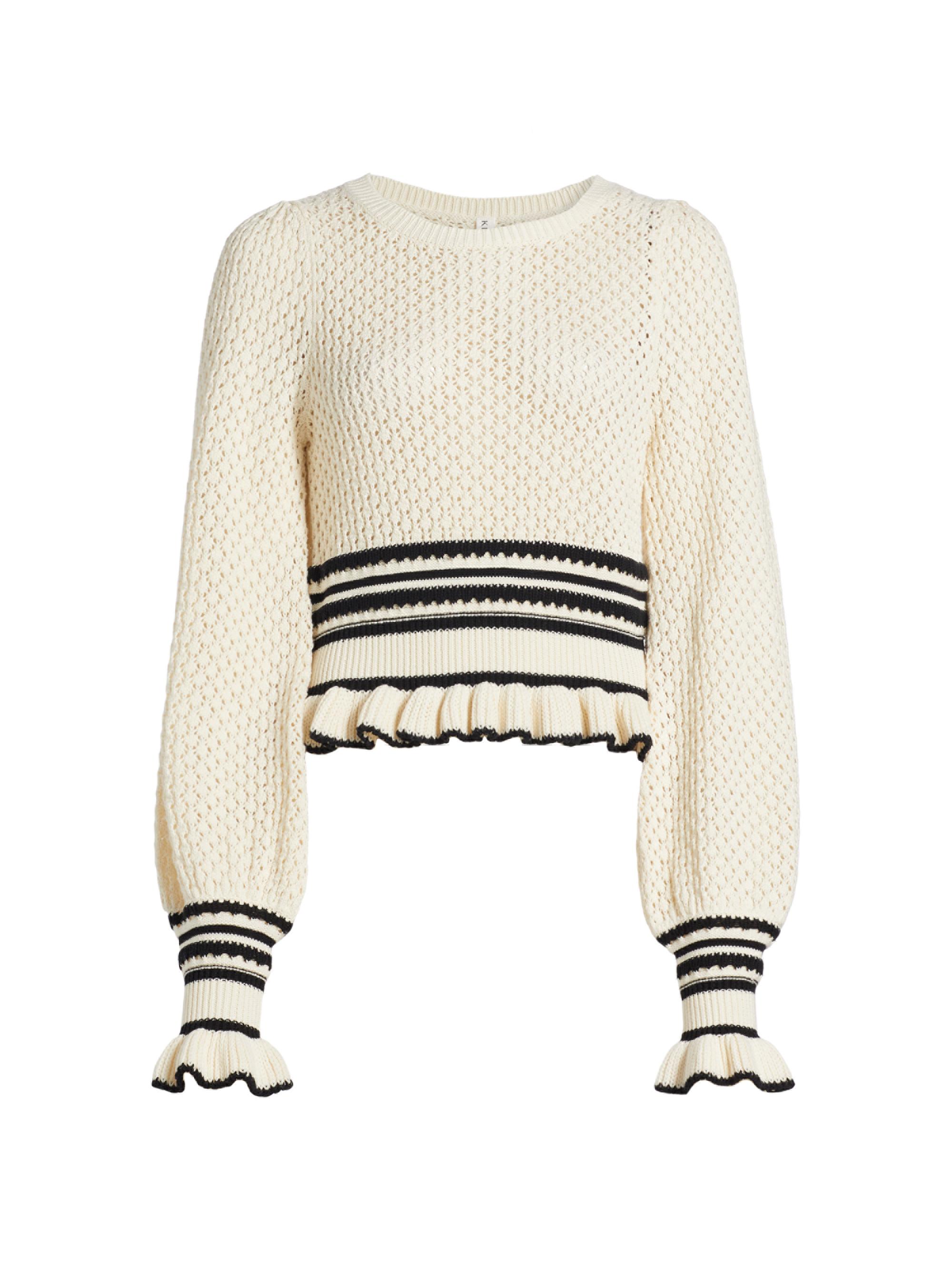 OHGA FRILL KNIT ホワイト FRONT FRILL | OHGA