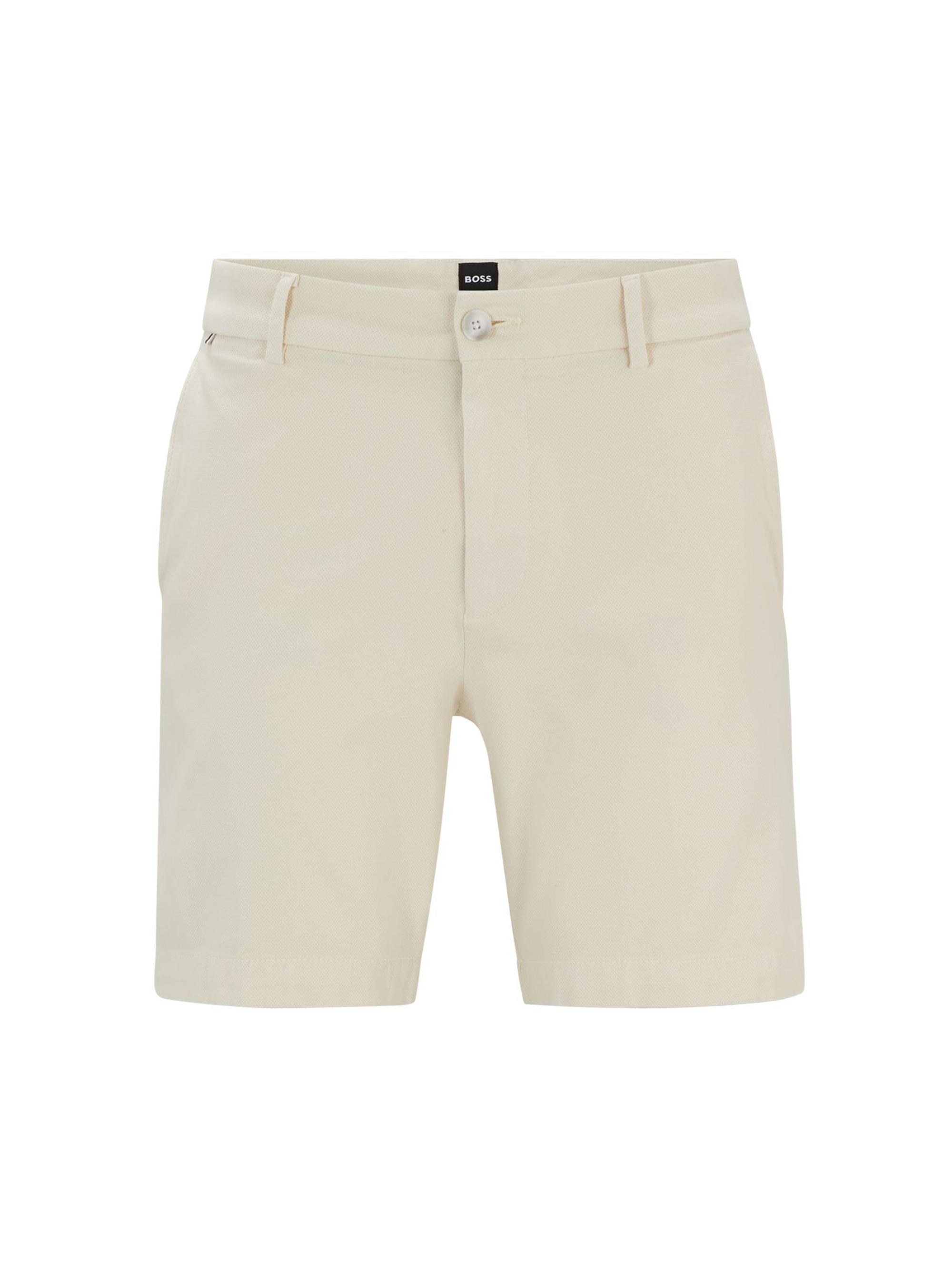 BOSS Men's Regular Fit Regular Rise Shorts in Stretch Cotton - Open White