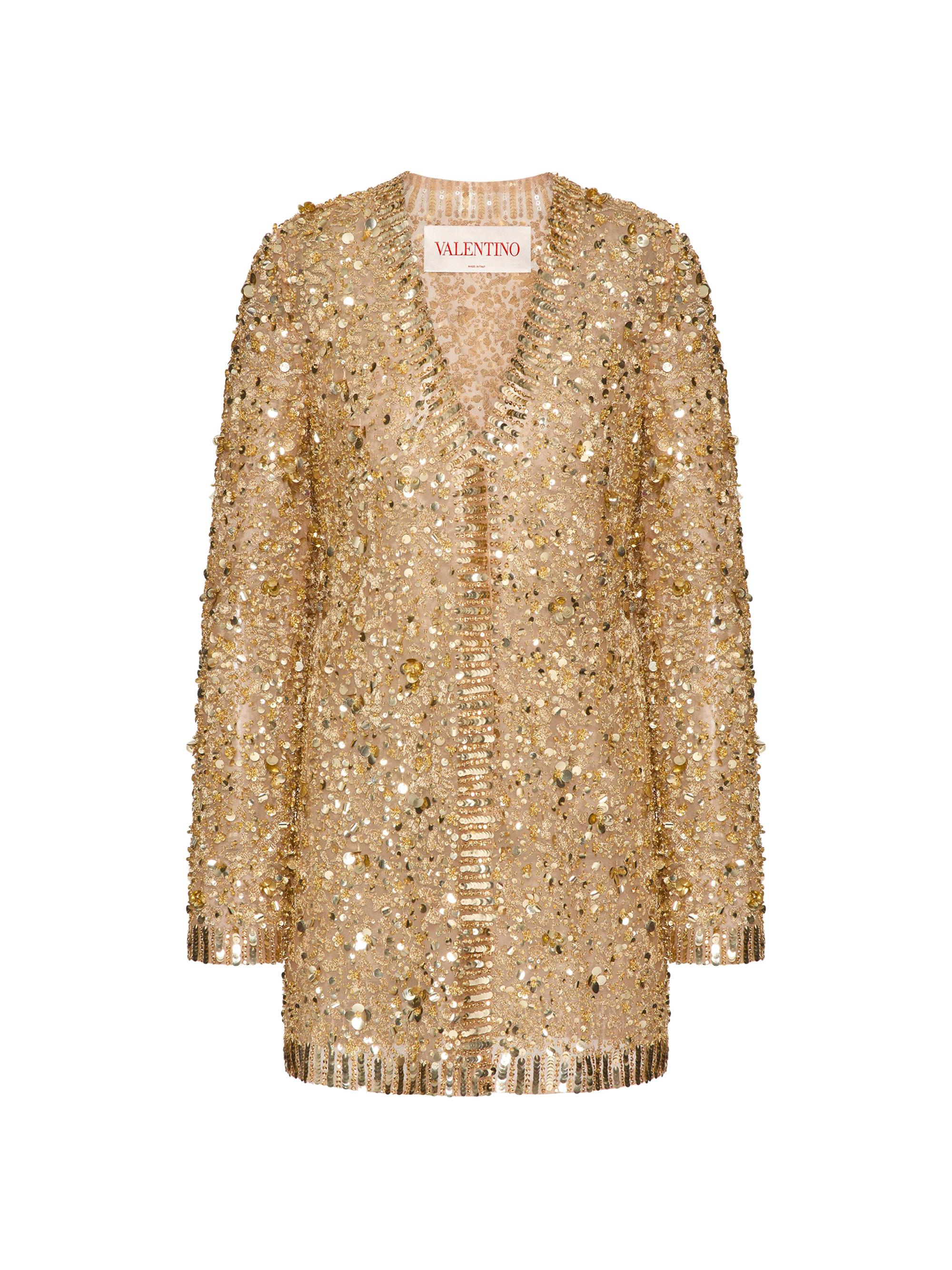 Valentino Garavani Women's Embroidered Tulle Illusion Jacket - Gold