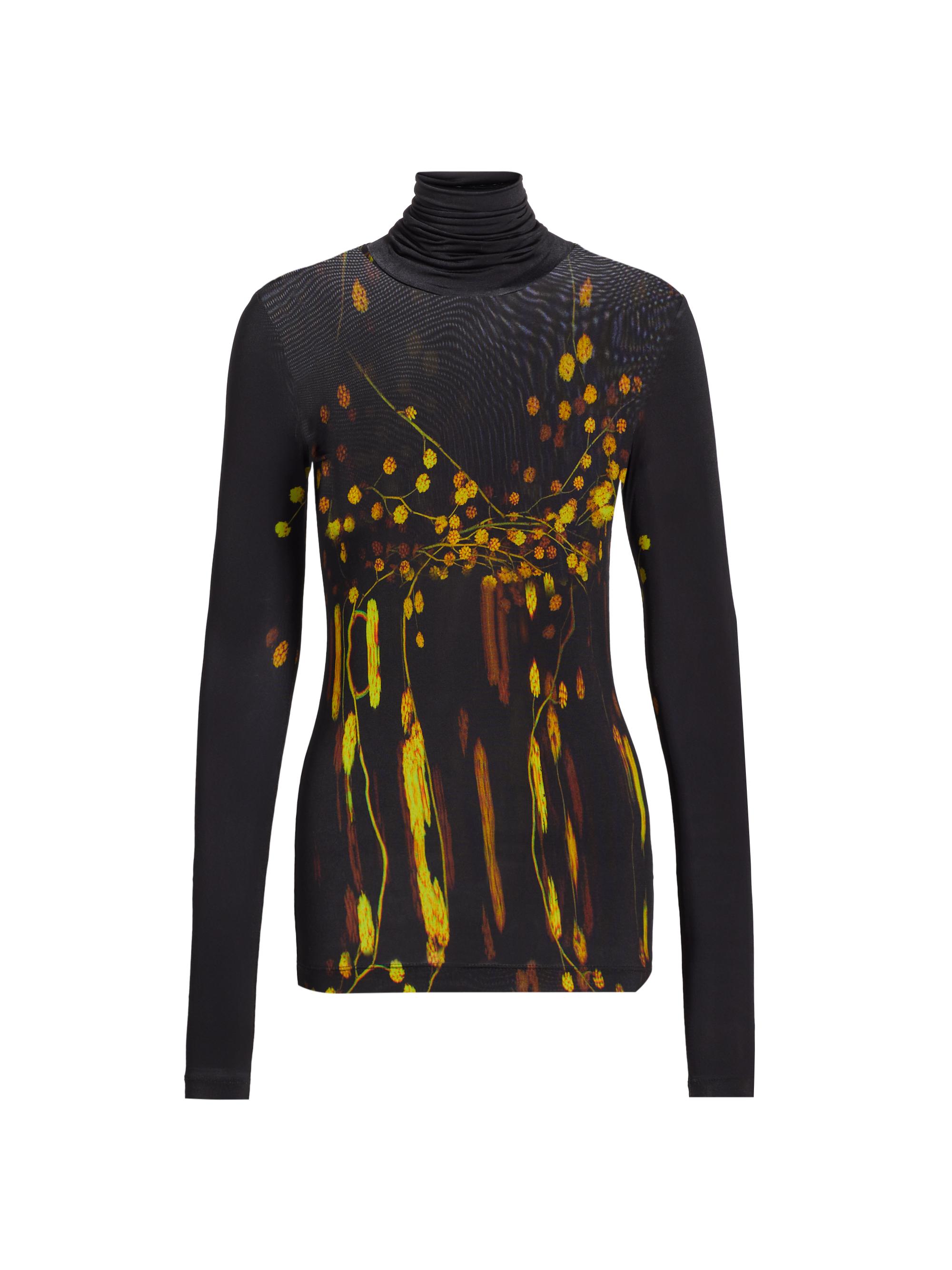 Prabal Gurung Women's Abstract Floral Turtleneck Top - Black Multi