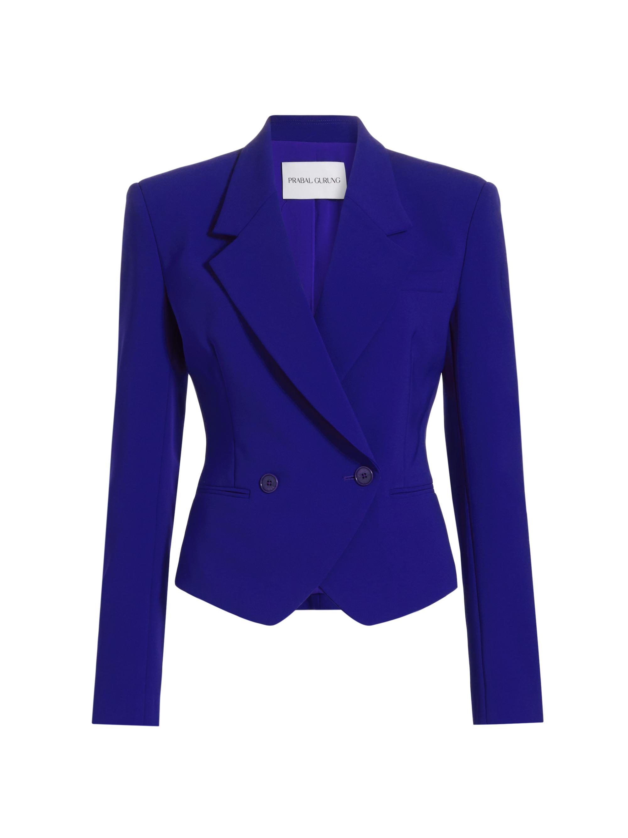 Prabal Gurung Women's Boxy Double-Breasted Blazer - Cobalt