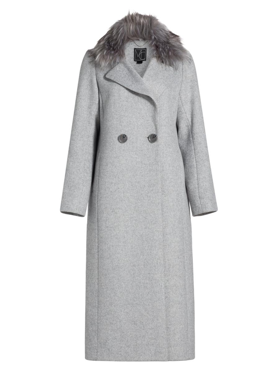 Shop Mercer Collective Madison Fur Collar Maxi Wool Coat Shop Mercer Collective Madison Fur Collar Maxi Wool Coat