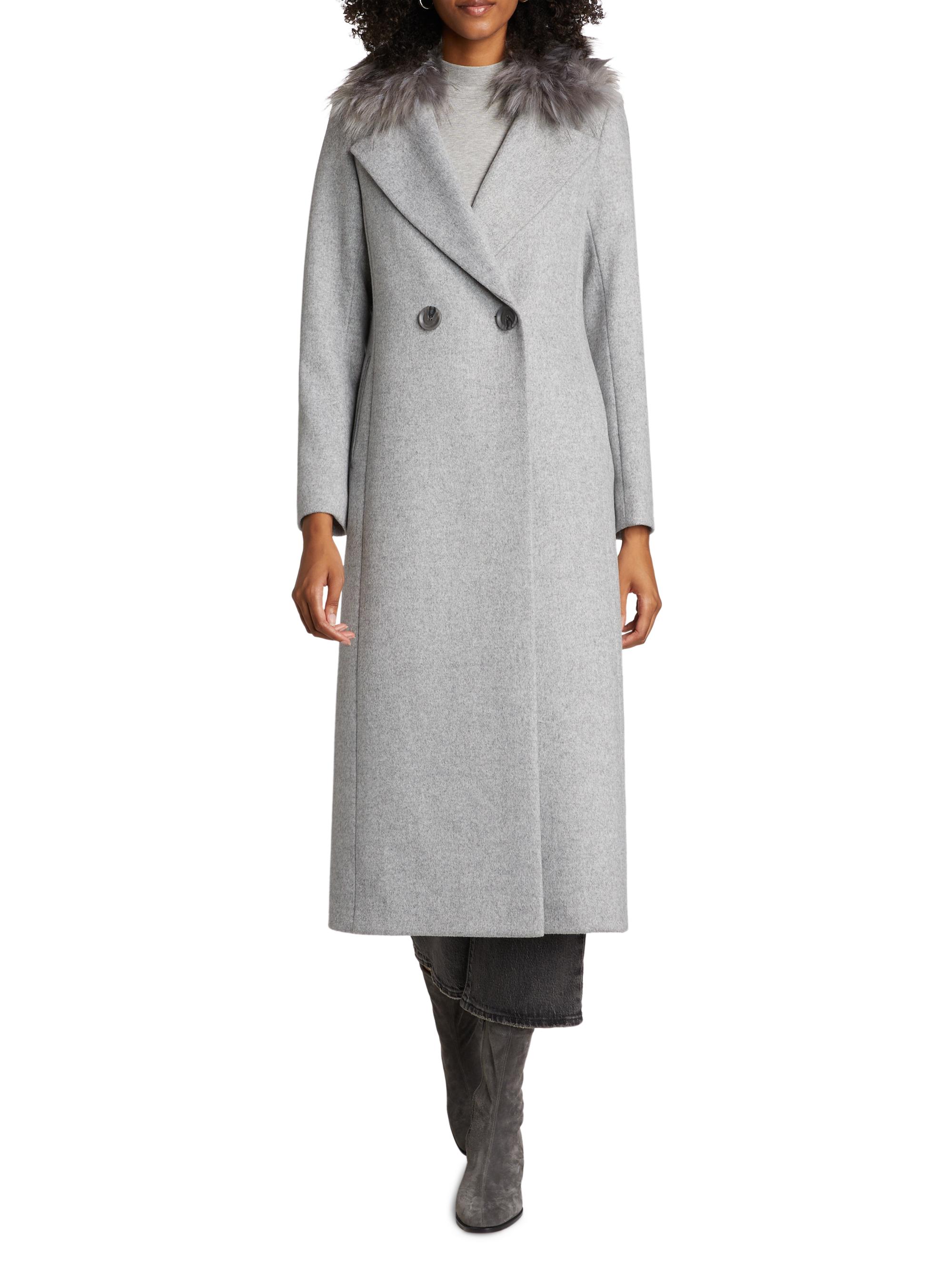 Mercer Collective Madison Faux Fur-Collar Maxi Wool Coat | Saks