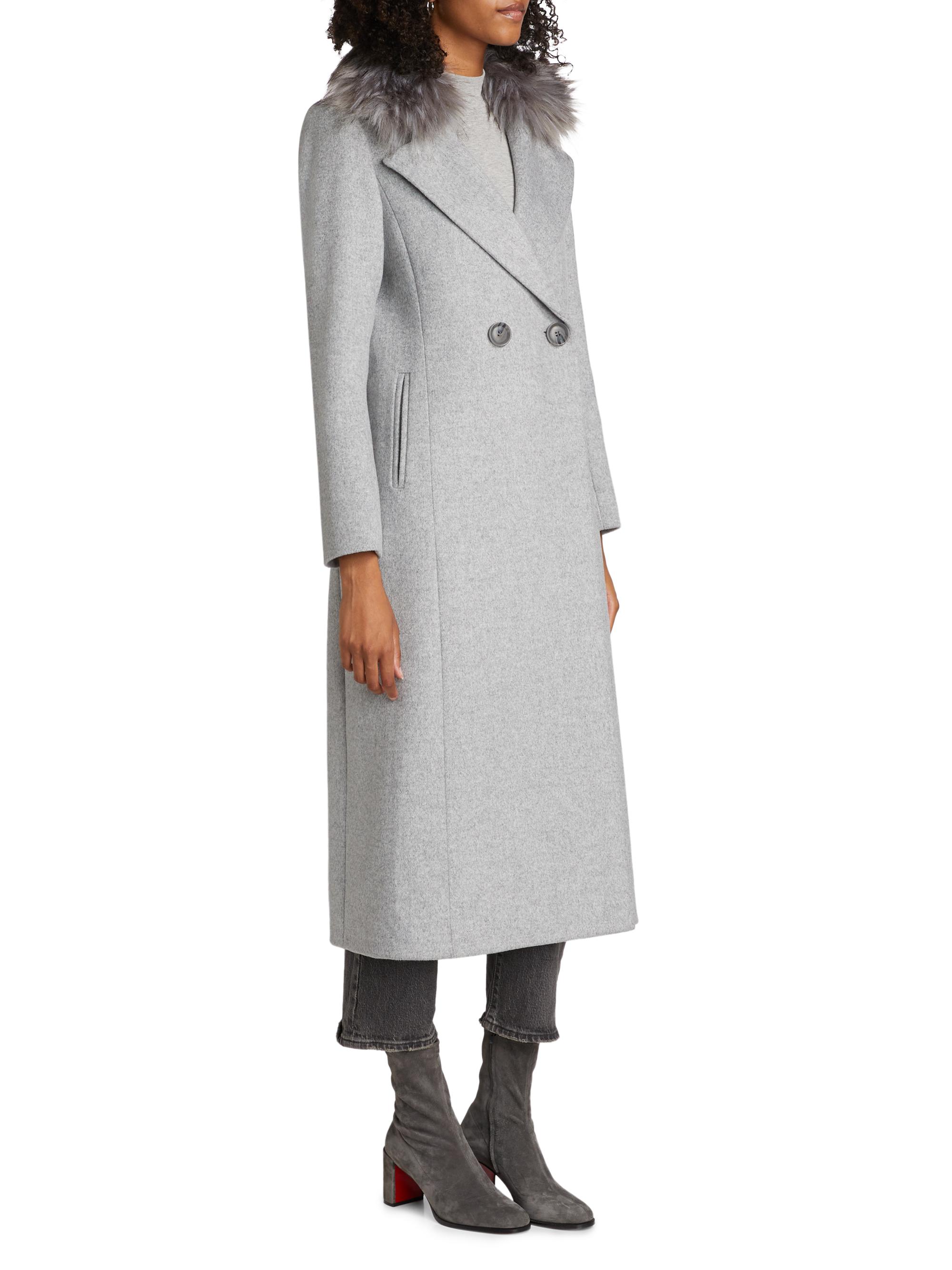 Mercer Collective Madison Faux Fur-Collar Maxi Wool Coat | Saks