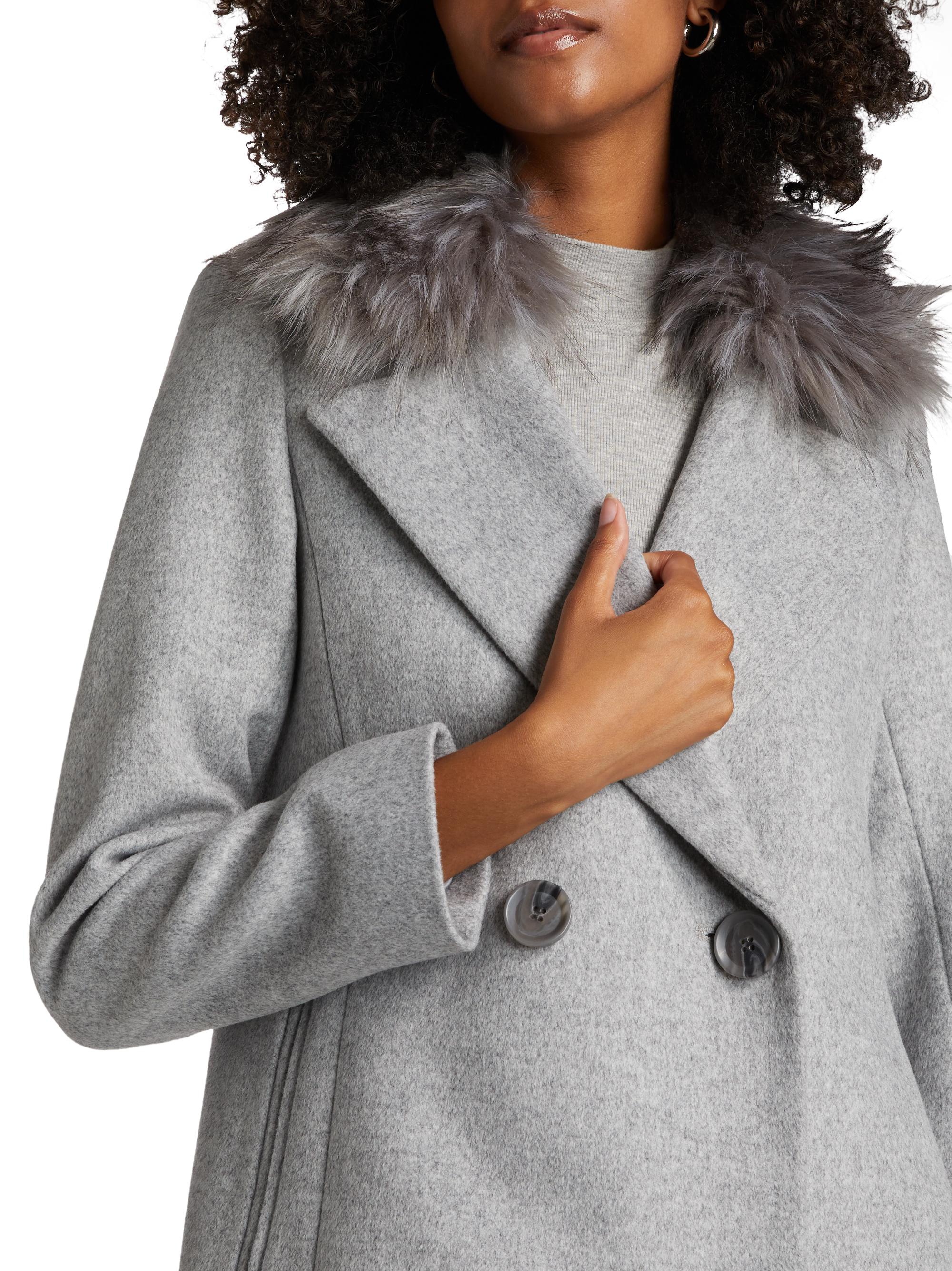 Mercer Collective Madison Faux Fur-Collar Maxi Wool Coat | Saks