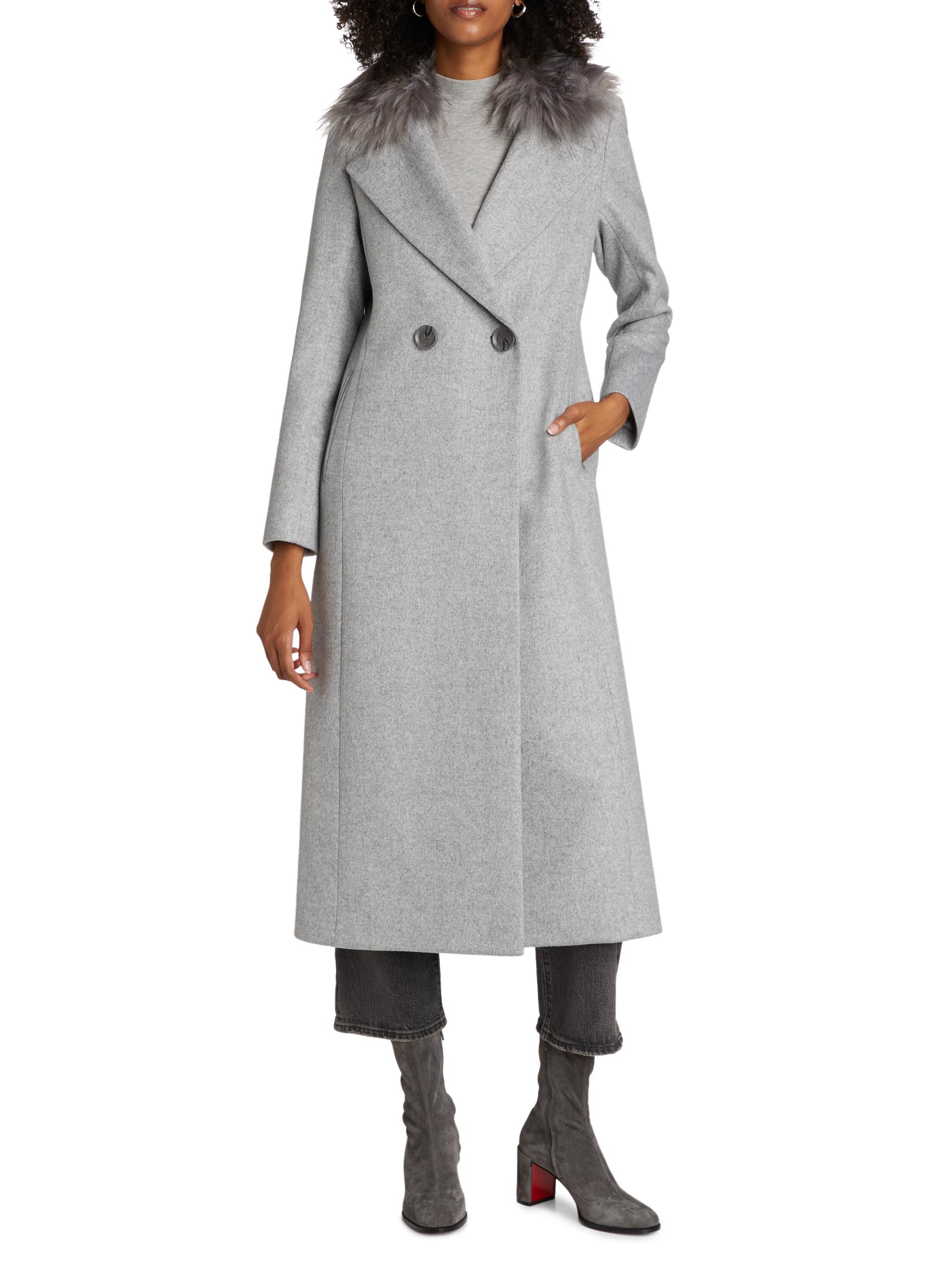 Mercer Collective Madison Faux Fur-Collar Maxi Wool Coat | Saks
