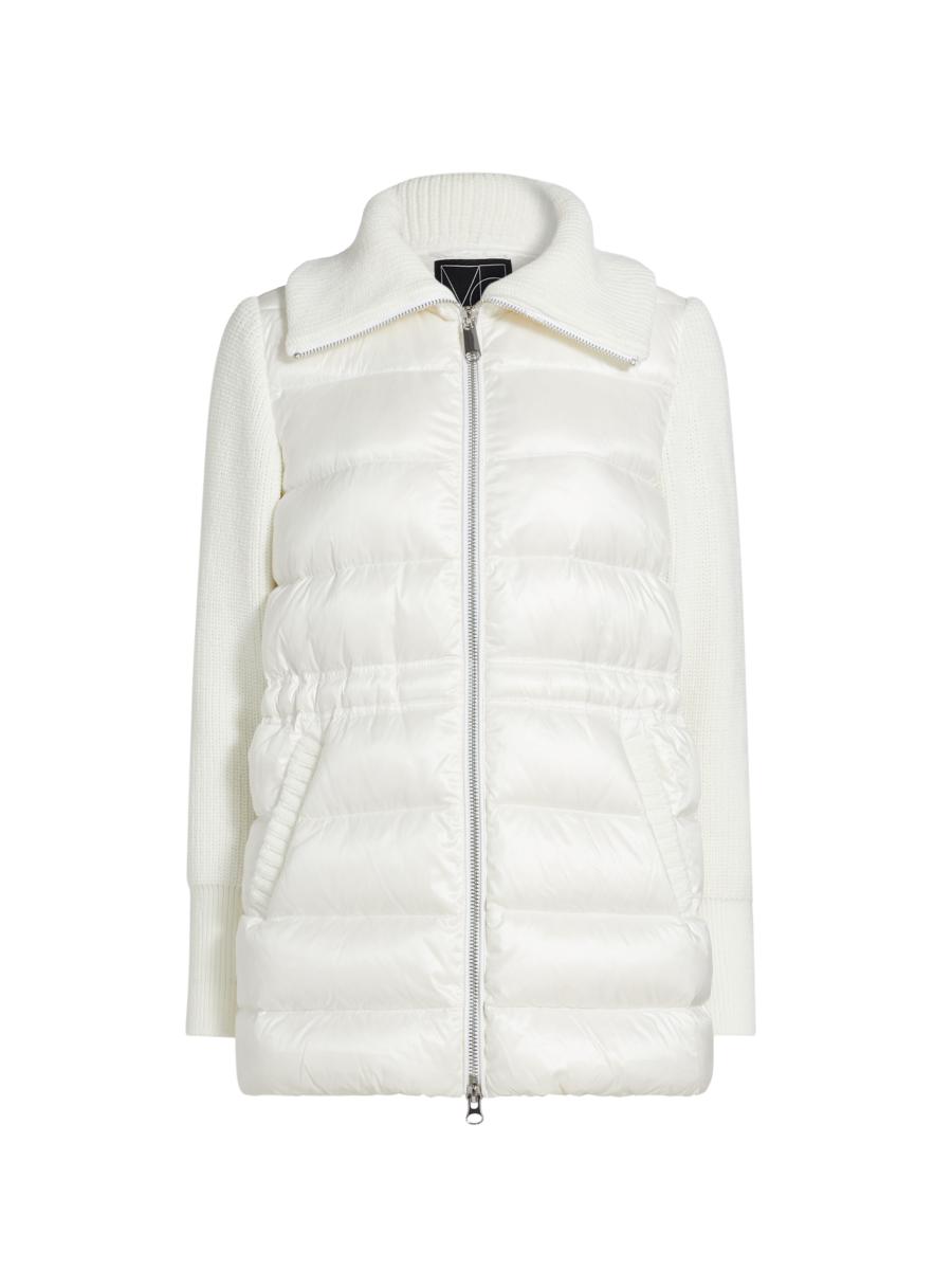Mercer Collective Women's Mac Mixed-media Down Coat In White