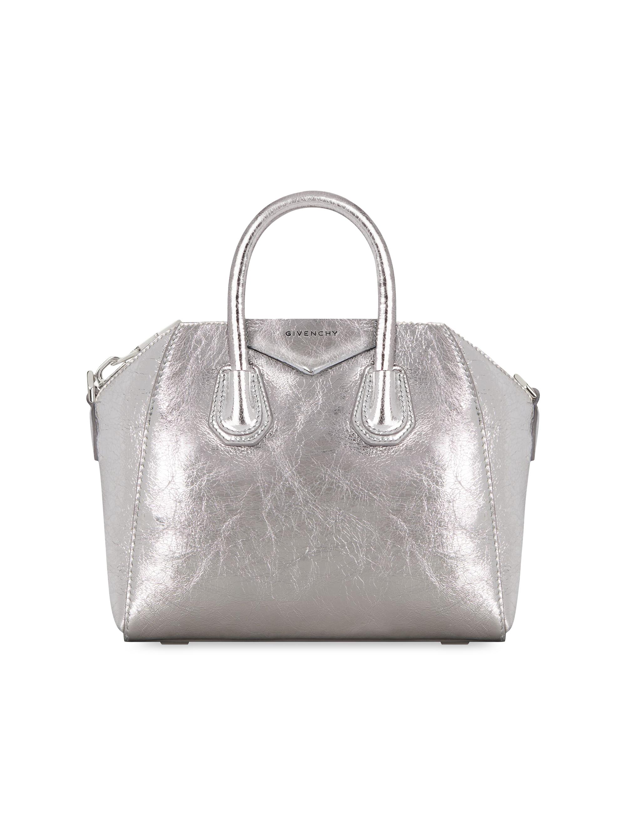 Givenchy Women's Mini Antigona Bag in Laminated Leather - Light Silvery