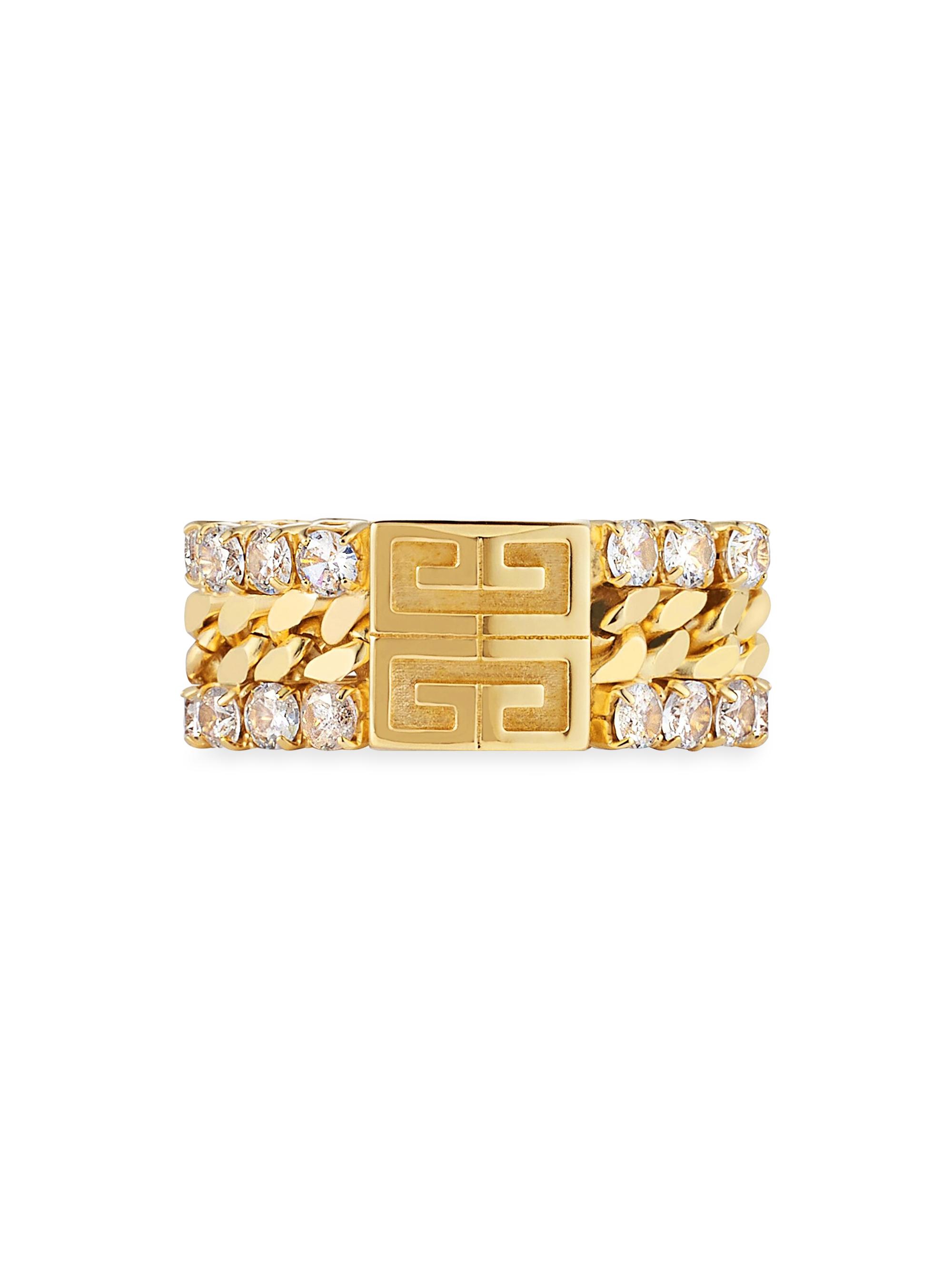 Givenchy Women's 4G Crystal Ring in Metal with Crystals - Golden Yellow
