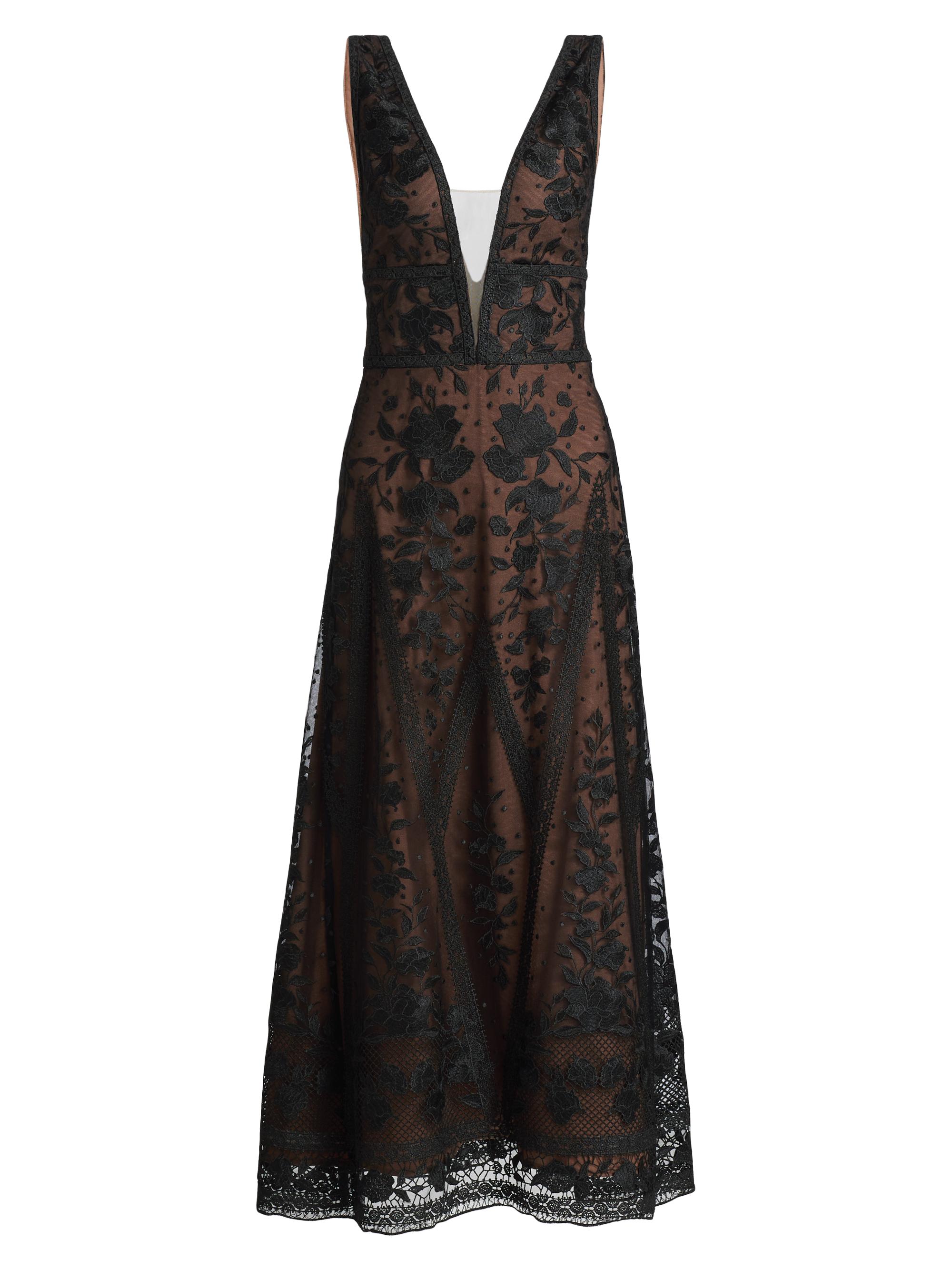 Marchesa Notte Women's Embroidered Tulle Cocktail Dress - Black