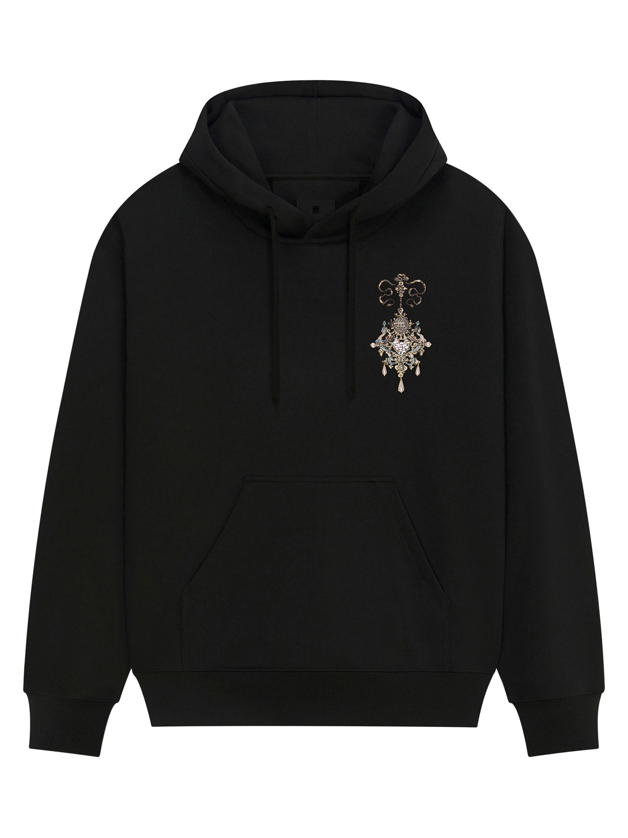 Givenchy Men's Embroidered Chandelier Hoodie - Black