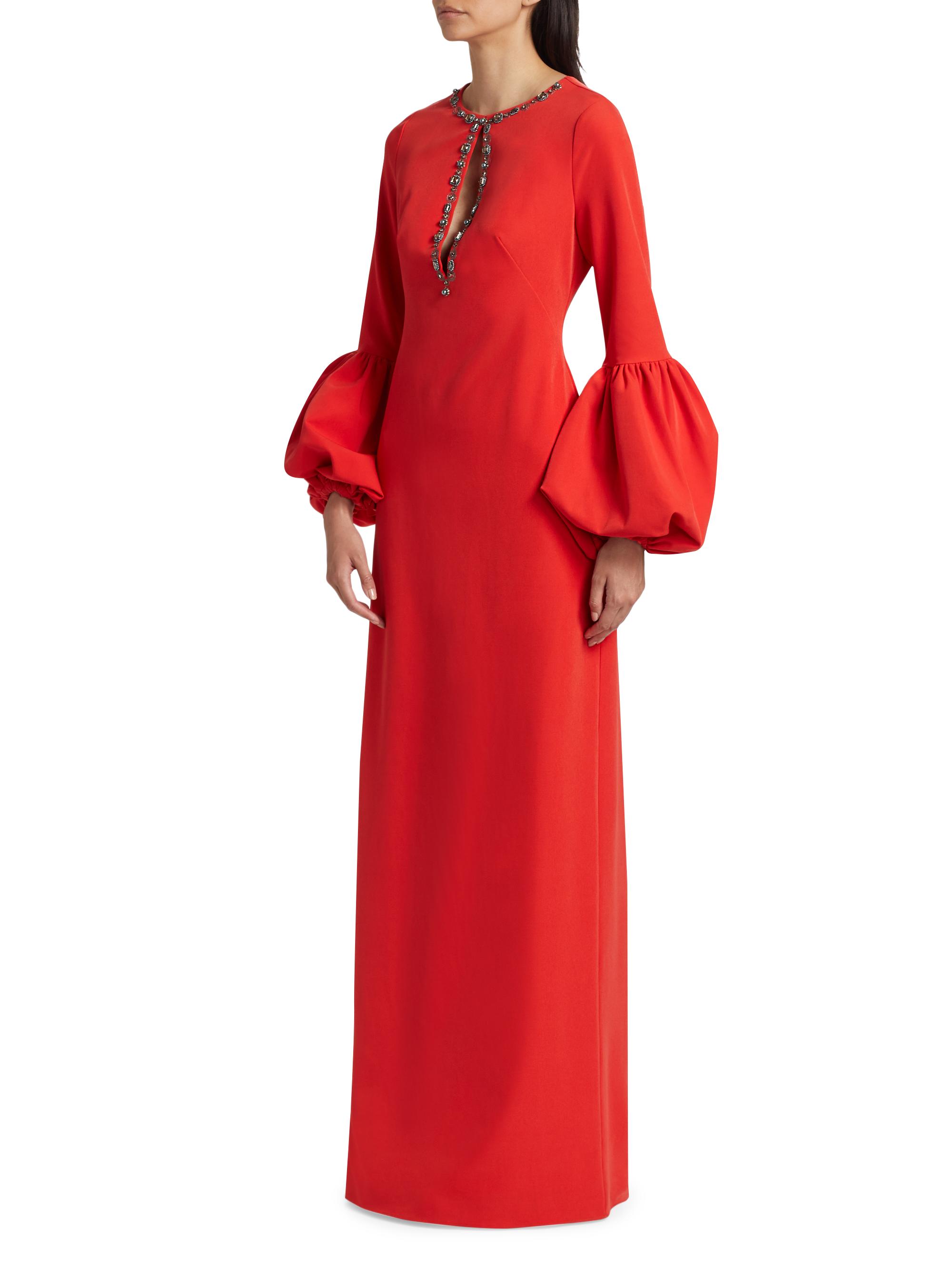 Marchesa Notte Beaded Keyhole Crepe Gown | Saks Fifth Avenue